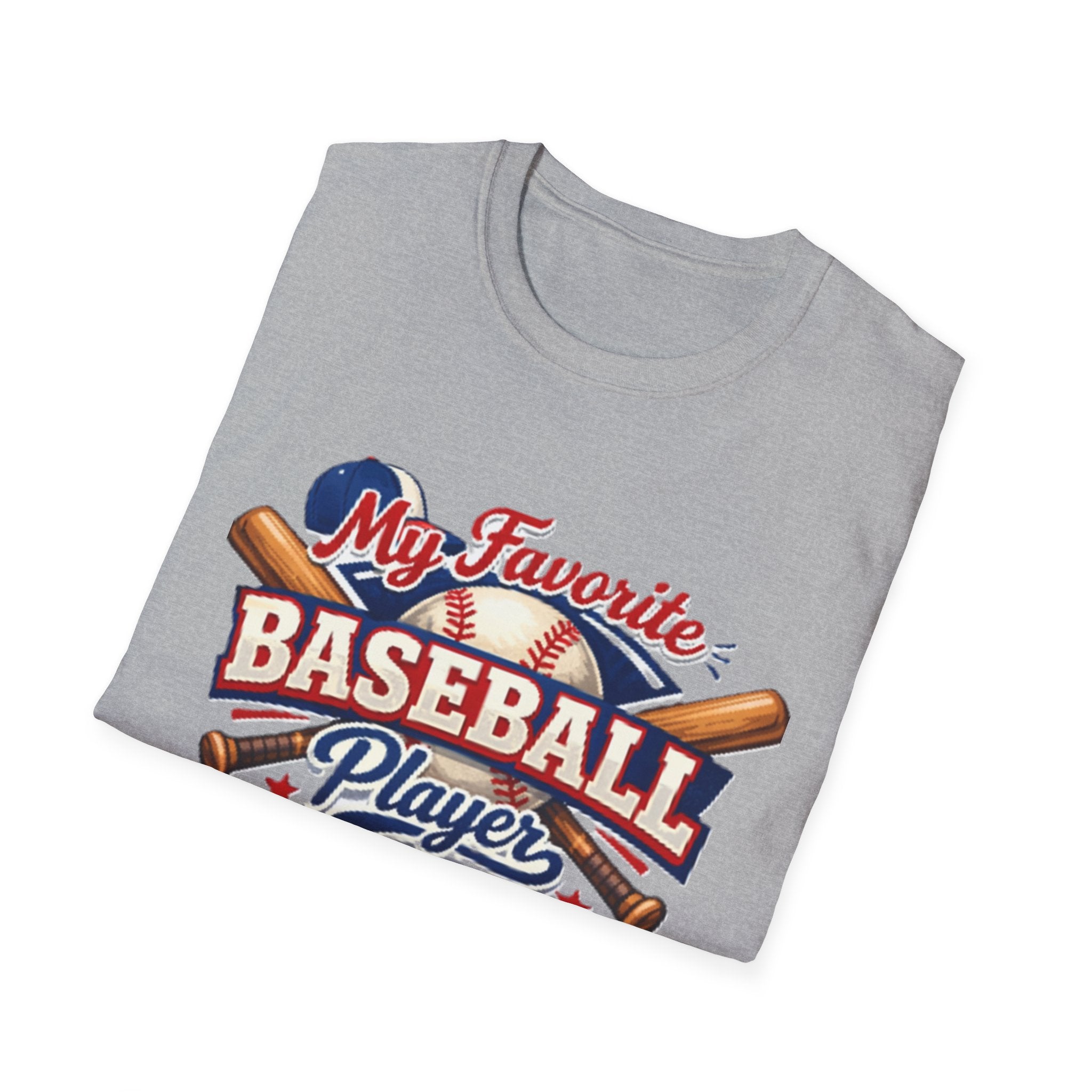 Baseball Mama T-Shirt — “My Favorite Baseball Player Calls Me Mama” Graphic Shirt