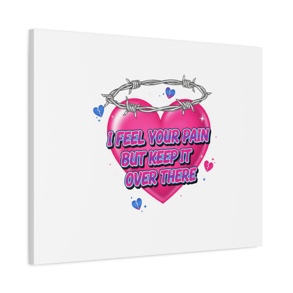 Snarky Neon Heart Airbrush Canvas | Softcore Hater, Y2K nostalgia