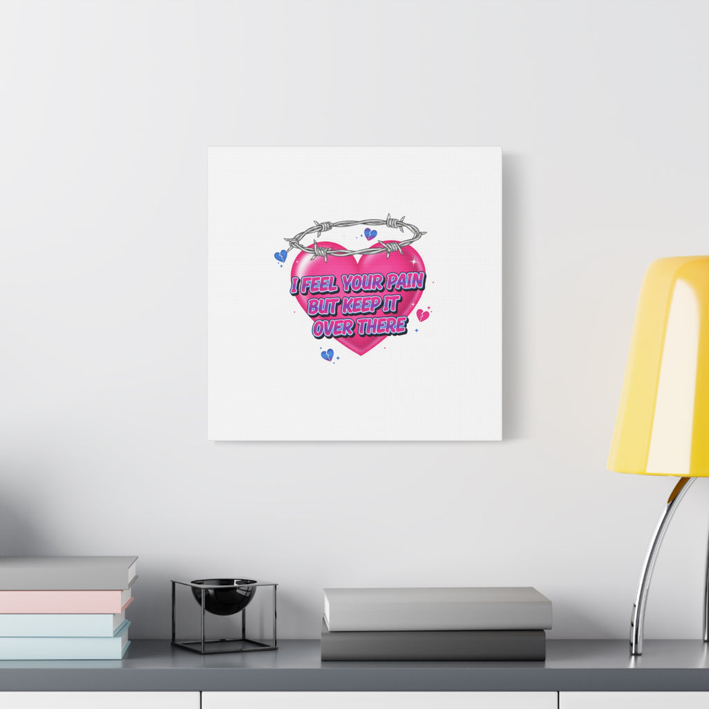 Snarky Neon Heart Airbrush Canvas | Softcore Hater, Y2K nostalgia