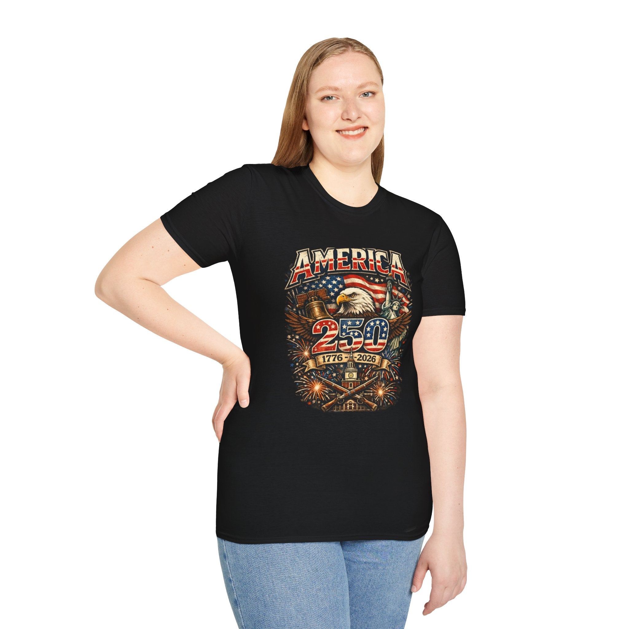 America 250 Eagle Flag T-Shirt — 1776–2026 Patriotic Anniversary Tee