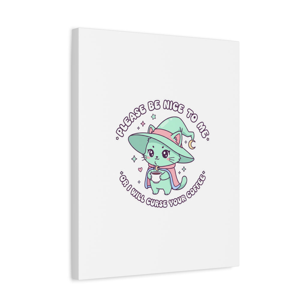 Please Be Nice To Me Canvas | Soft Threat kawaii menacing art