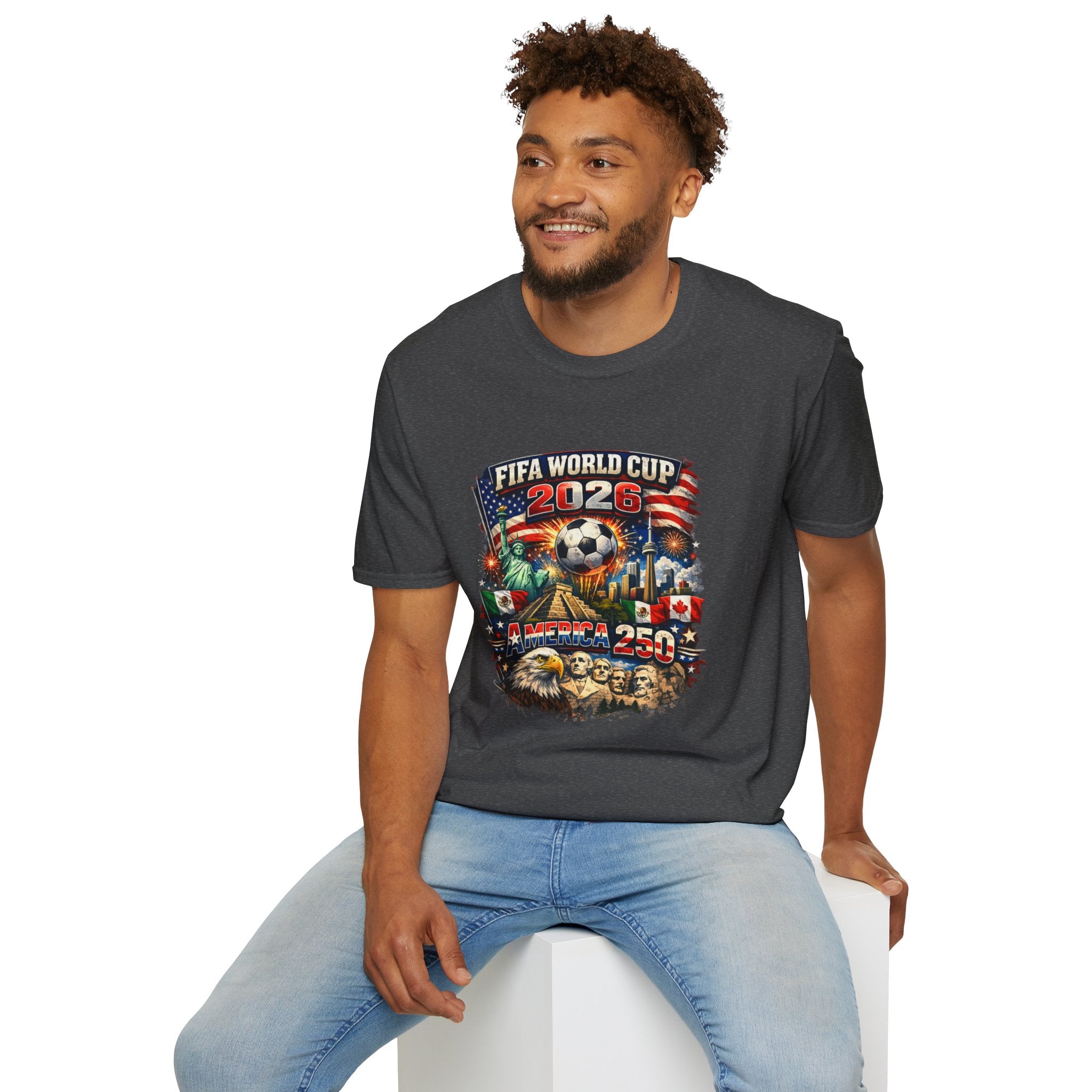 FIFA World Cup 2026 Soccer T-Shirt — USA Flag & Stadium Graphic