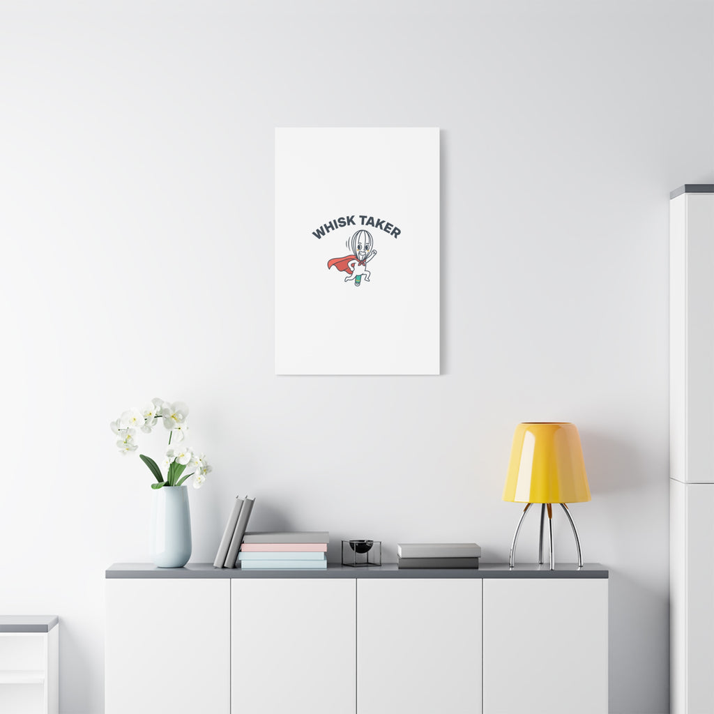 Whisk Taker Canvas, Stretched | Kitchen Pun Minimalism, cooking humor
