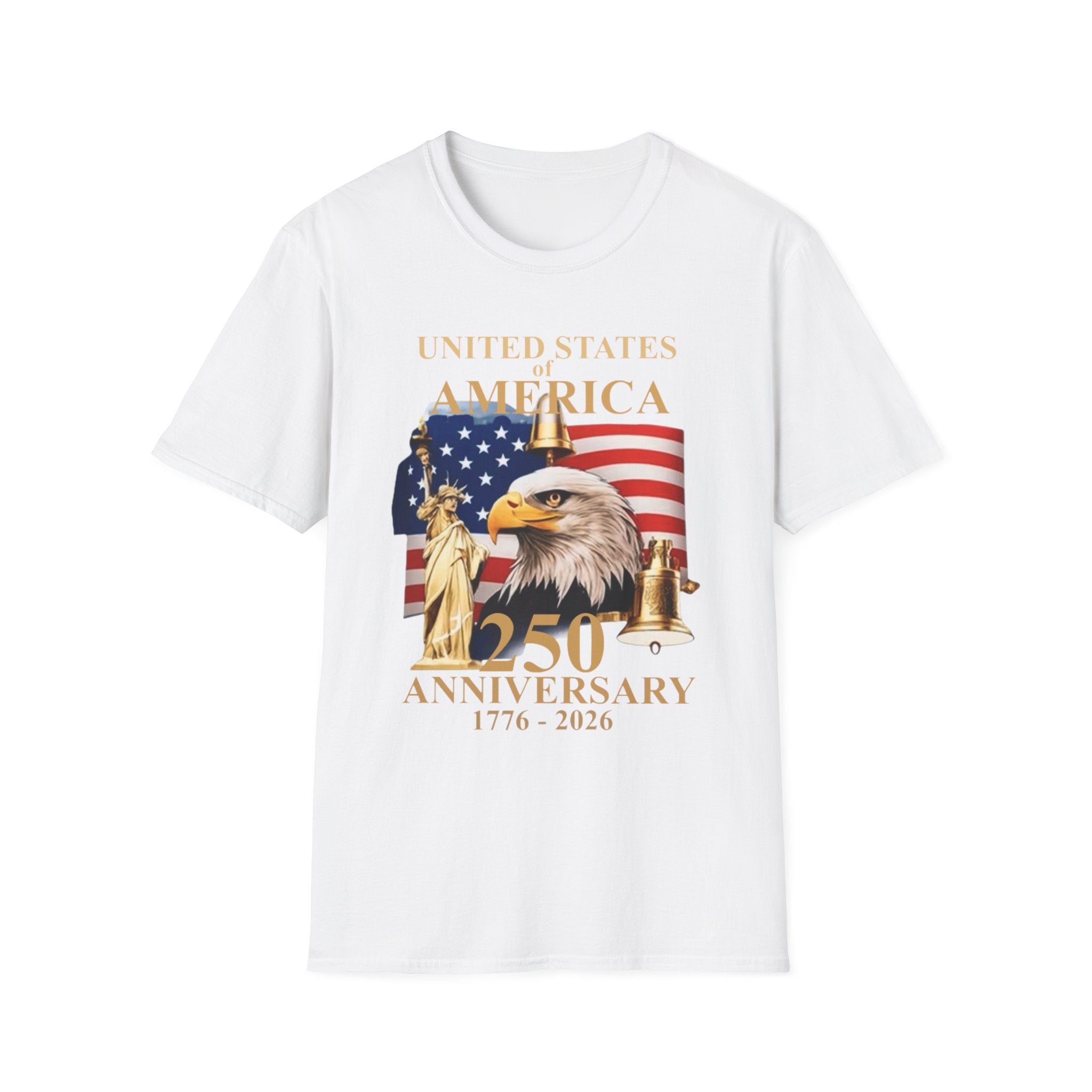 America 250th Anniversary T-Shirt – Bald Eagle, Flag & Liberty Icons (1776–2026)