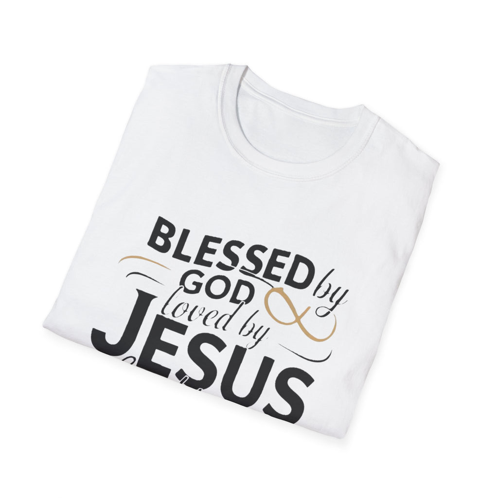 Jesus Blessed by God Faith T-Shirt — "Blessed by God, Loved by Jesus, Led by the Spirit" Christian Tee