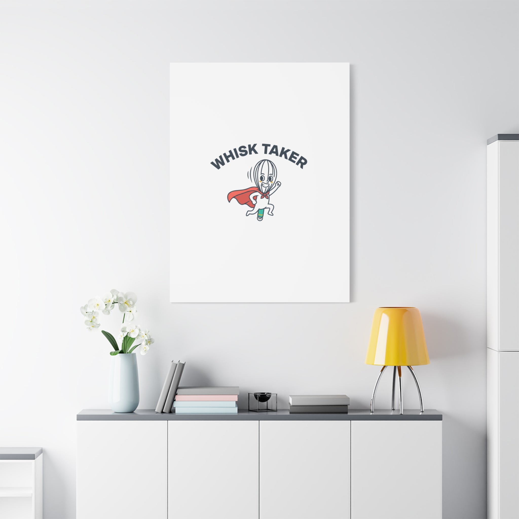 Whisk Taker Canvas, Stretched | Kitchen Pun Minimalism, cooking humor
