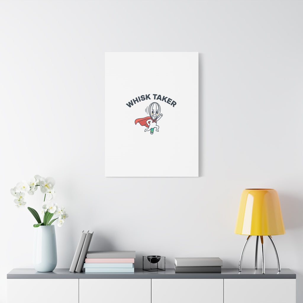 Whisk Taker Canvas, Stretched | Kitchen Pun Minimalism, cooking humor