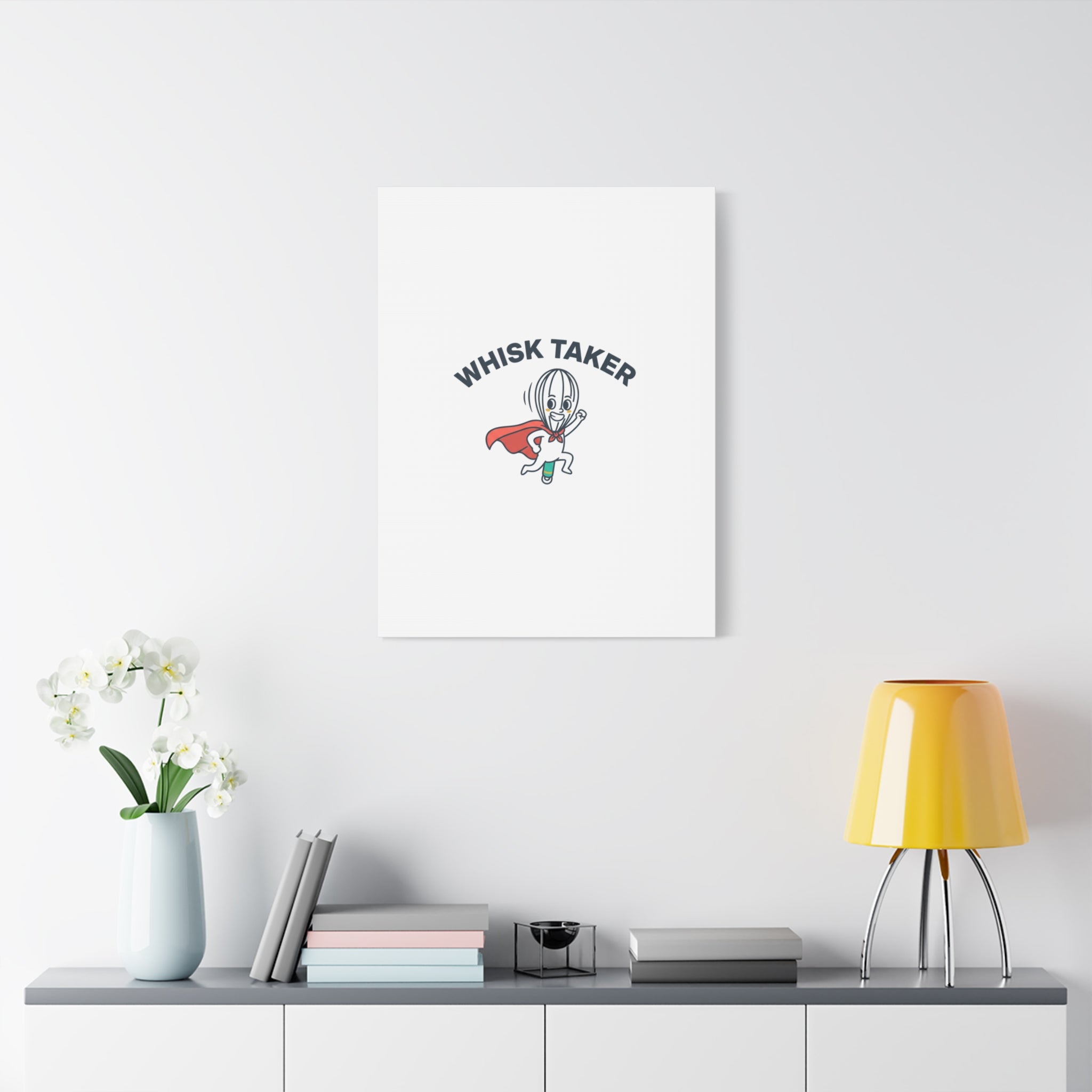 Whisk Taker Canvas, Stretched | Kitchen Pun Minimalism, cooking humor