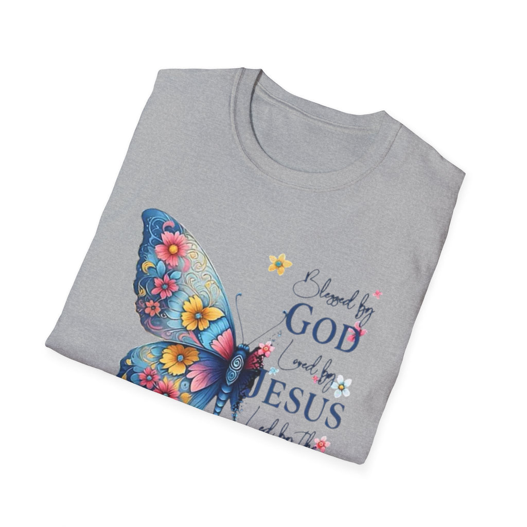 Butterfly Faith T-Shirt — "I am loved by God and held by Jesus and the Spirit" Christian Tee
