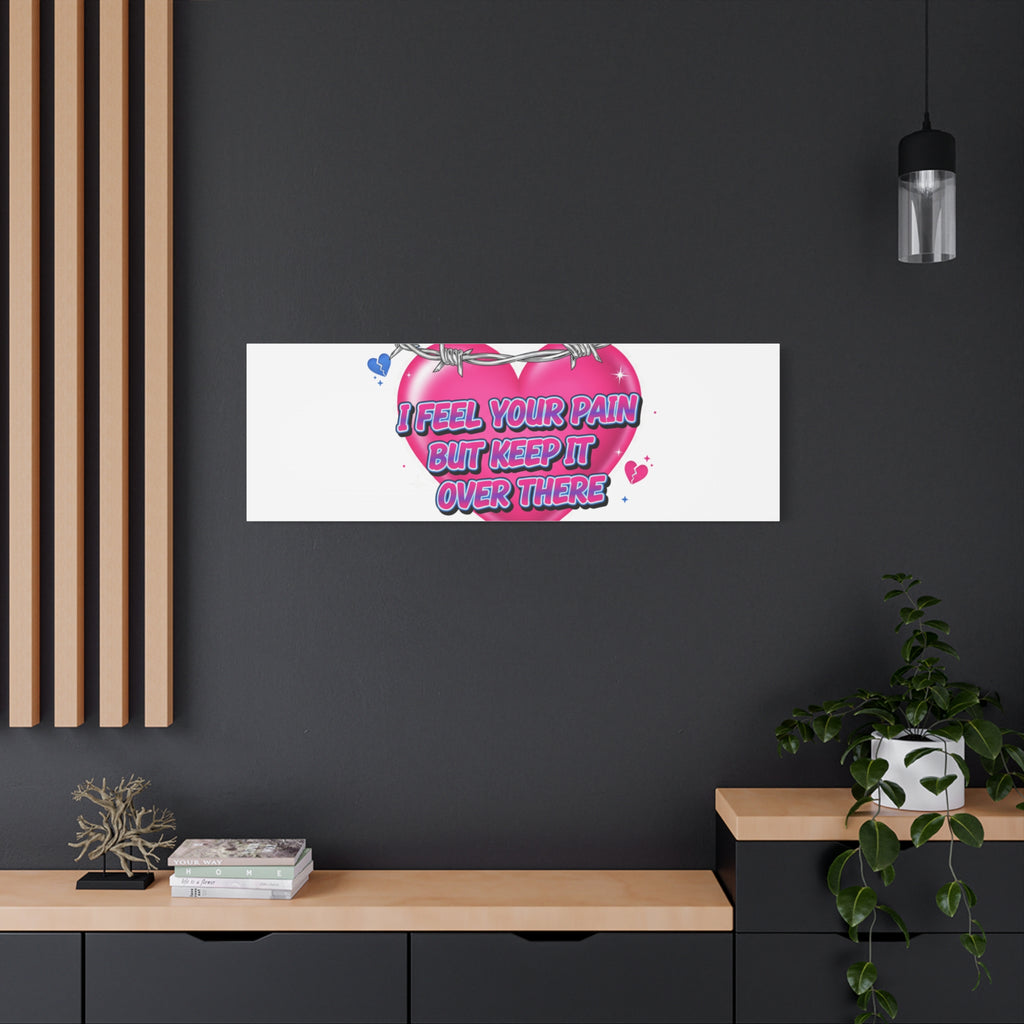 Snarky Neon Heart Airbrush Canvas | Softcore Hater, Y2K nostalgia