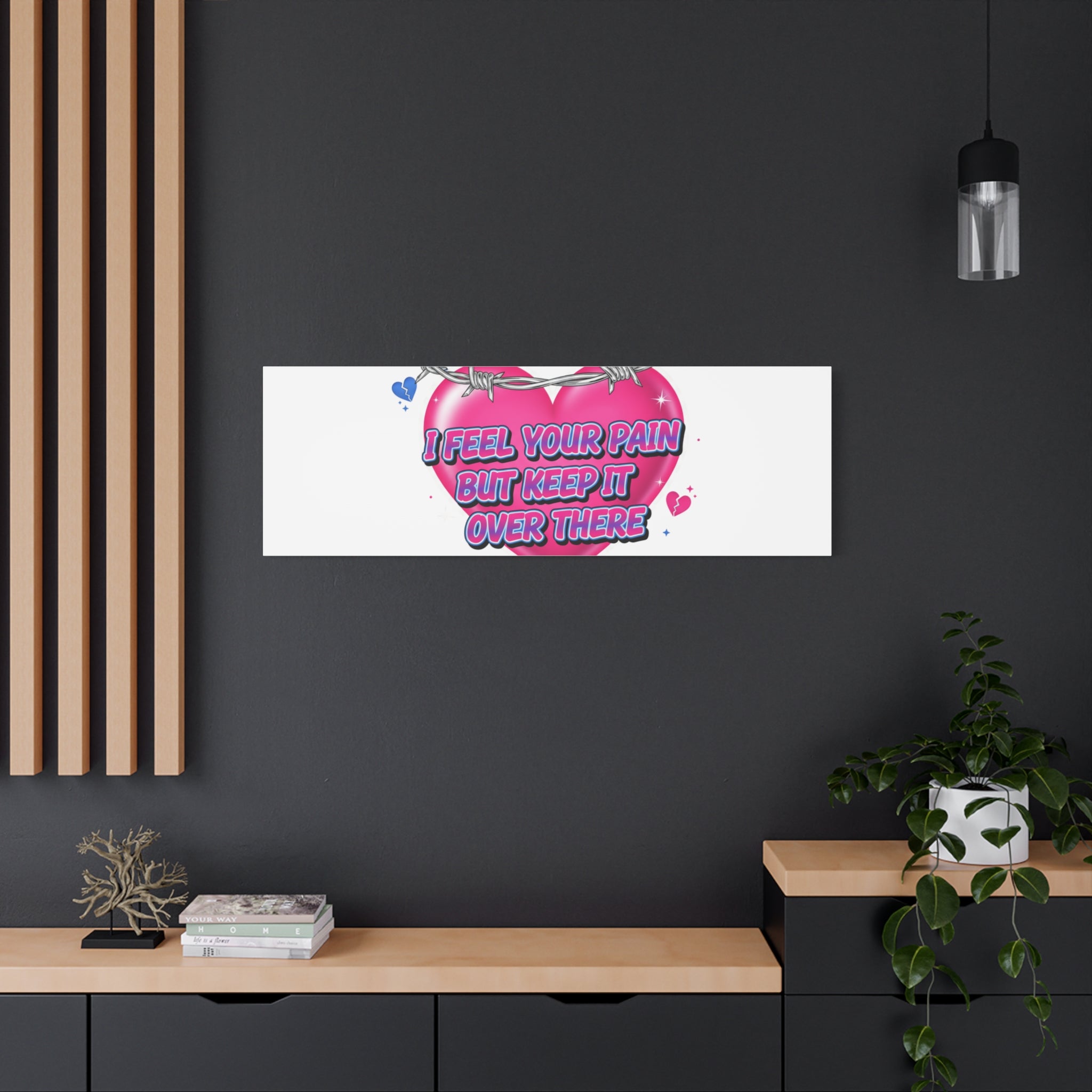 Snarky Neon Heart Airbrush Canvas | Softcore Hater, Y2K nostalgia