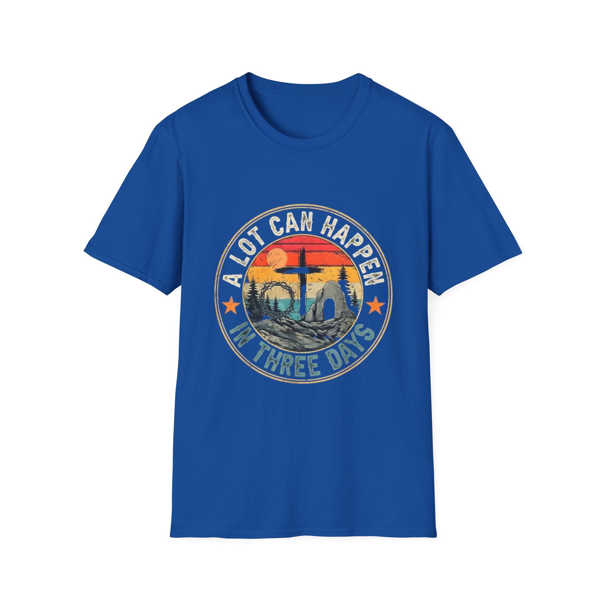 Christian T-Shirt — "A Lot Can Happen In Three Days" Vintage Resurrection Tee