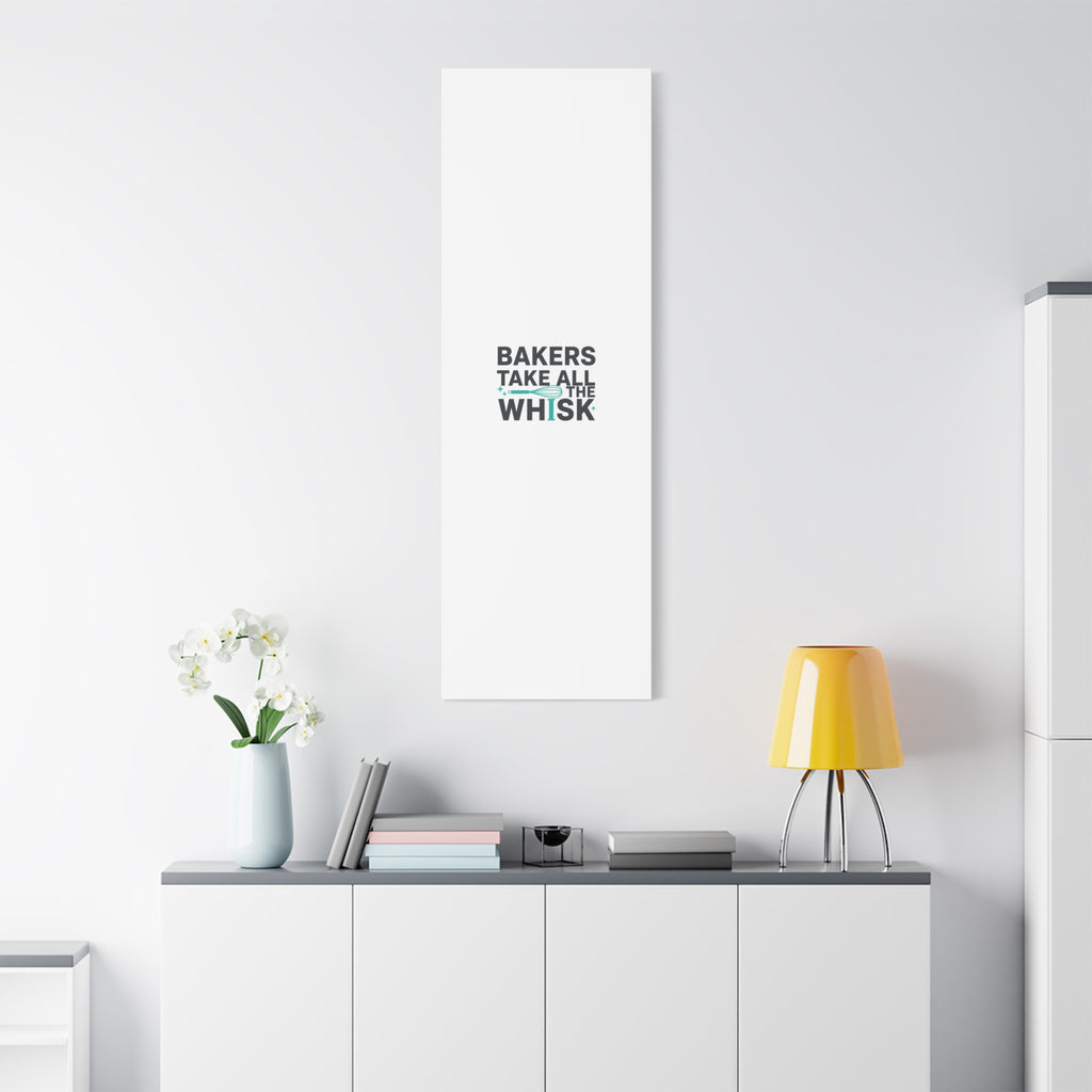 Bakers Take All The Whisk Canvas, Kitchen Pun Minimalism, cooking humor wall art