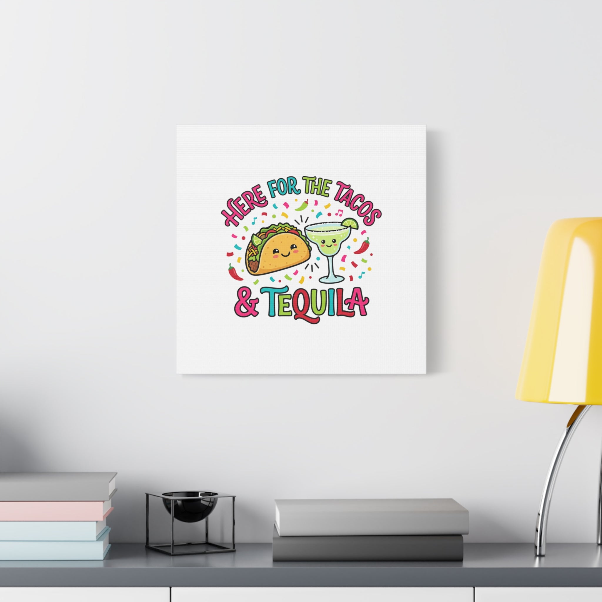 Here for the Tacos & Tequila Canvas | Cinco de Mayo fiesta decor