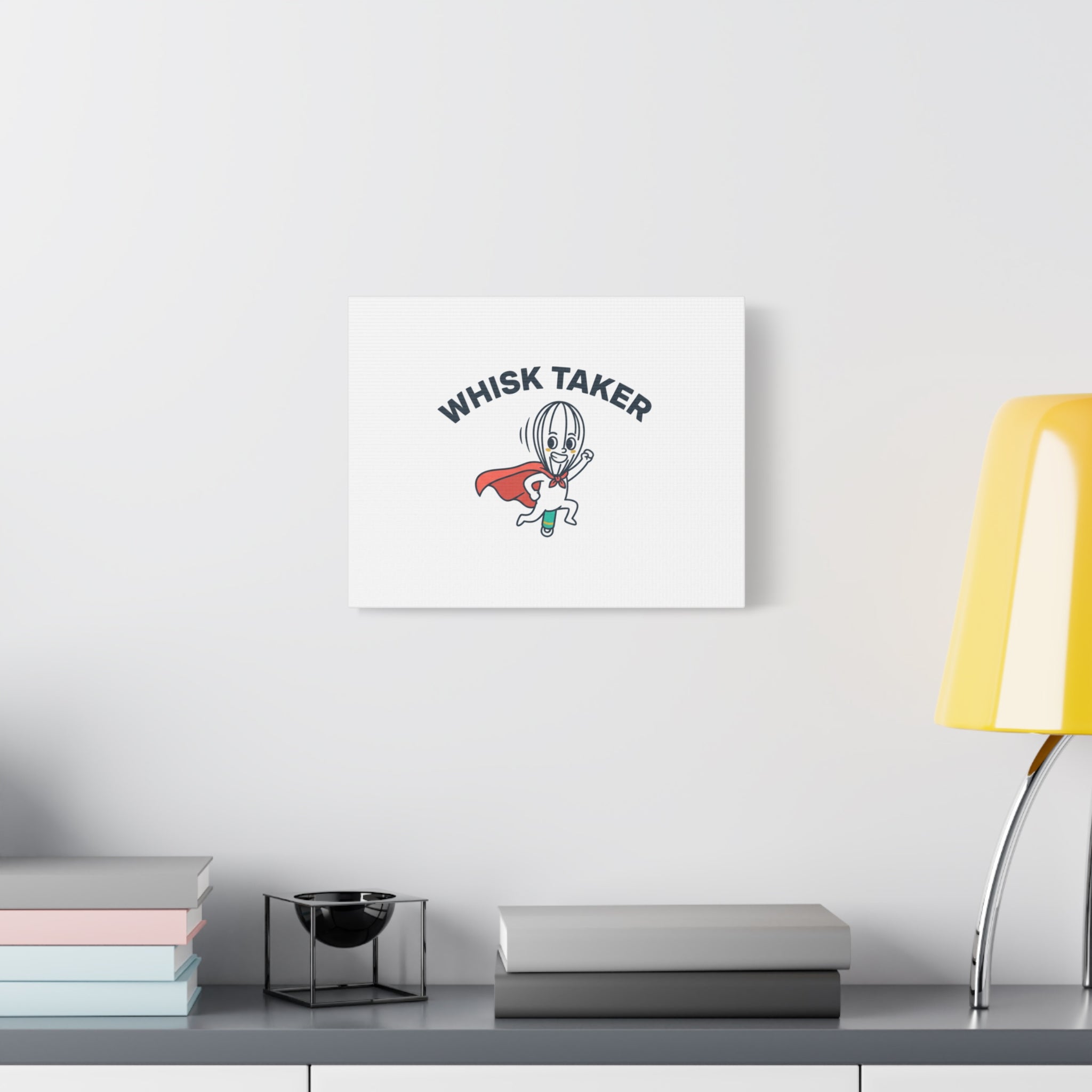 Whisk Taker Canvas, Stretched | Kitchen Pun Minimalism, cooking humor
