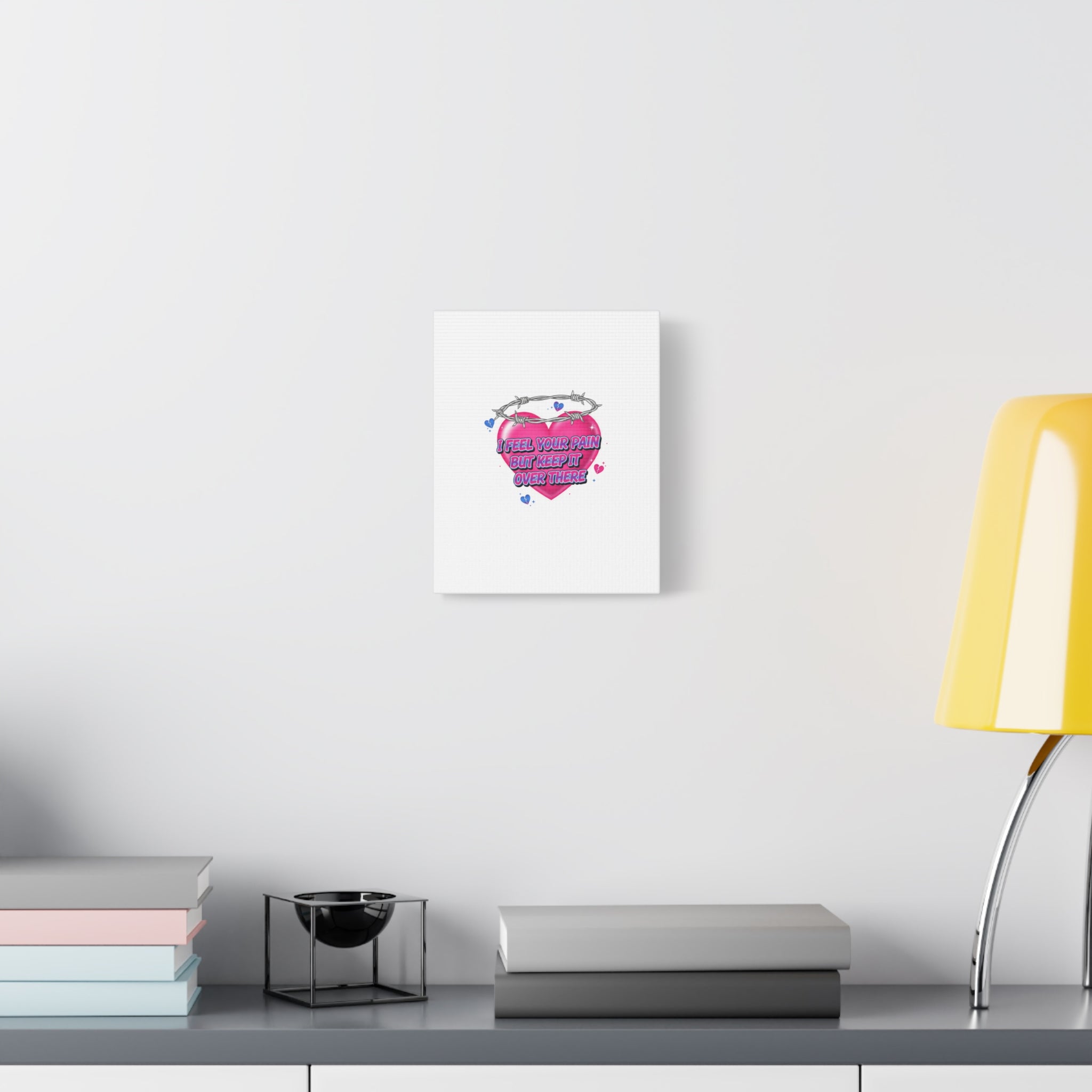Snarky Neon Heart Airbrush Canvas | Softcore Hater, Y2K nostalgia