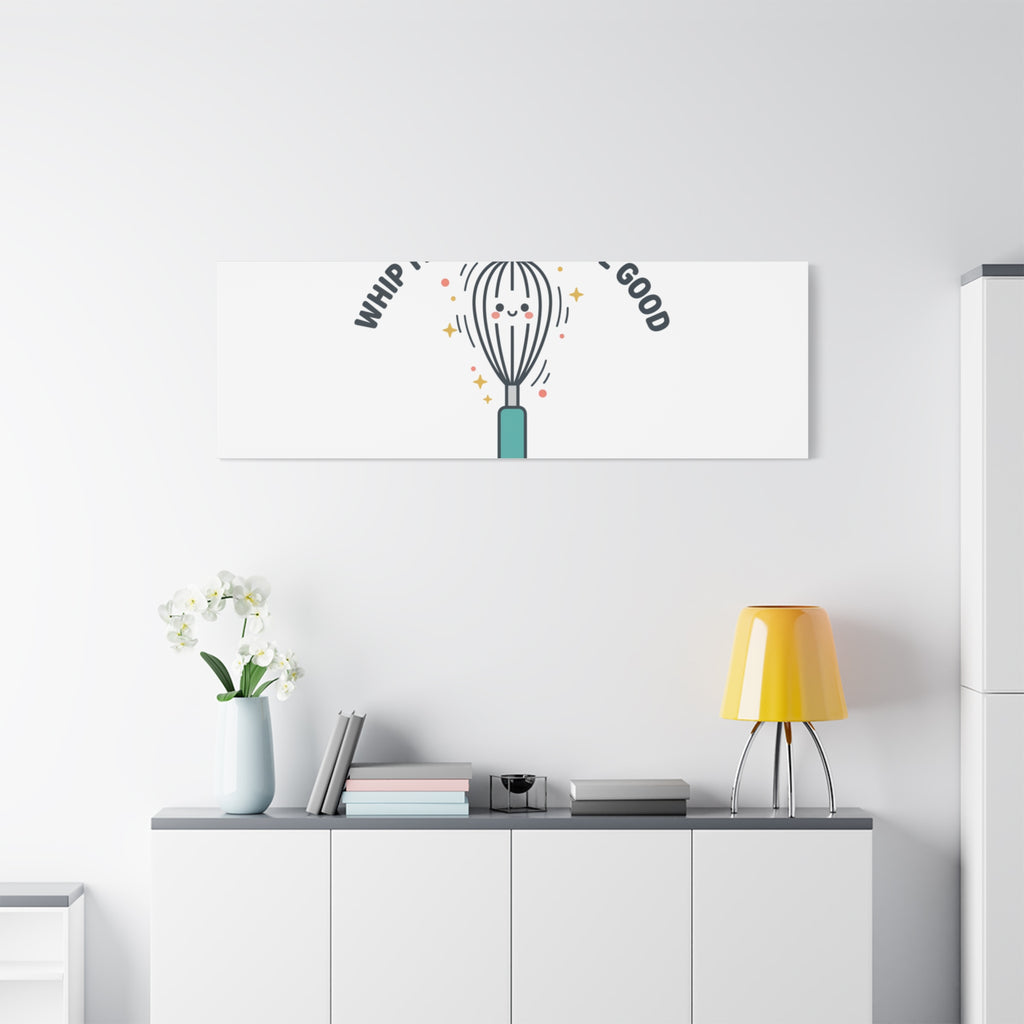 Whip It, Whip It Real Good Canvas | Kitchen Pun Minimalism, Cooking Humor