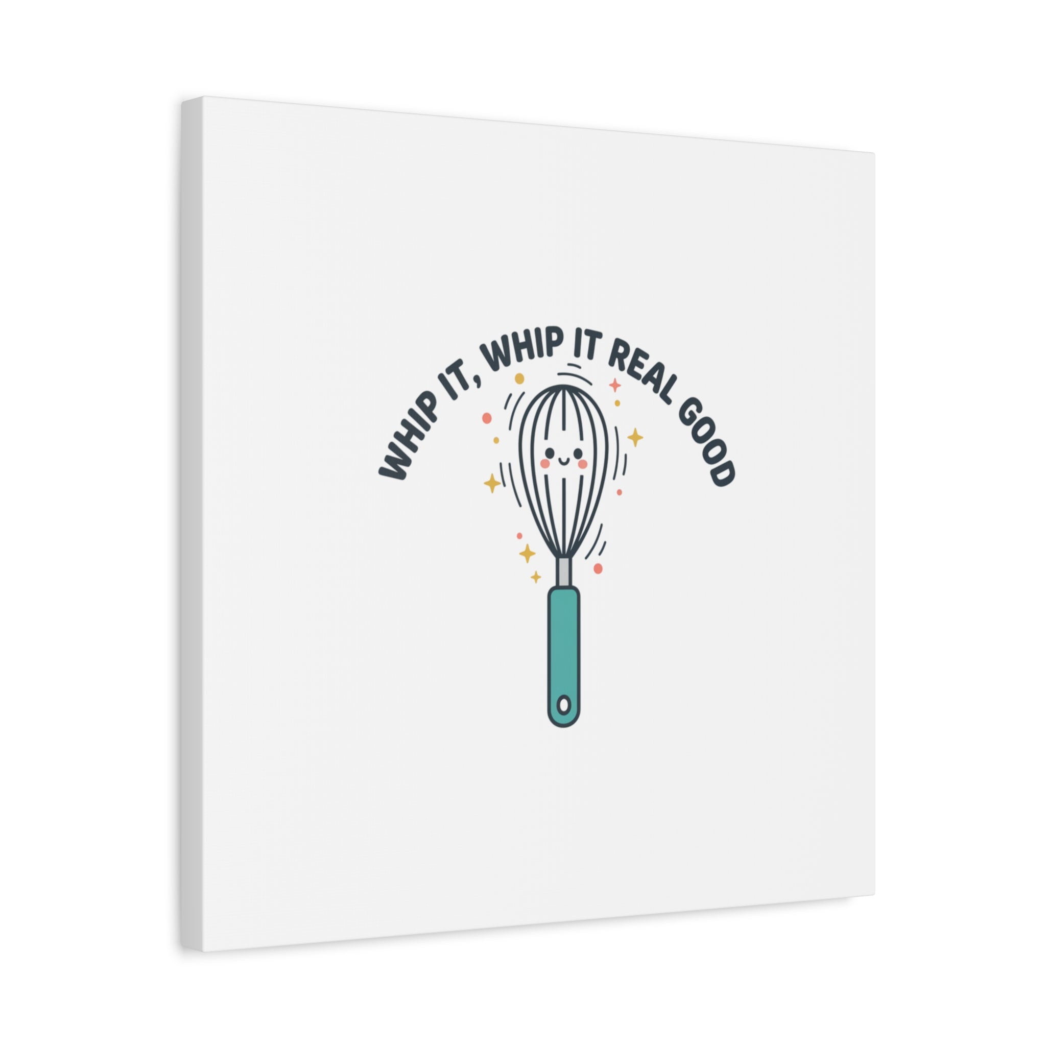 Whip It, Whip It Real Good Canvas | Kitchen Pun Minimalism, Cooking Humor
