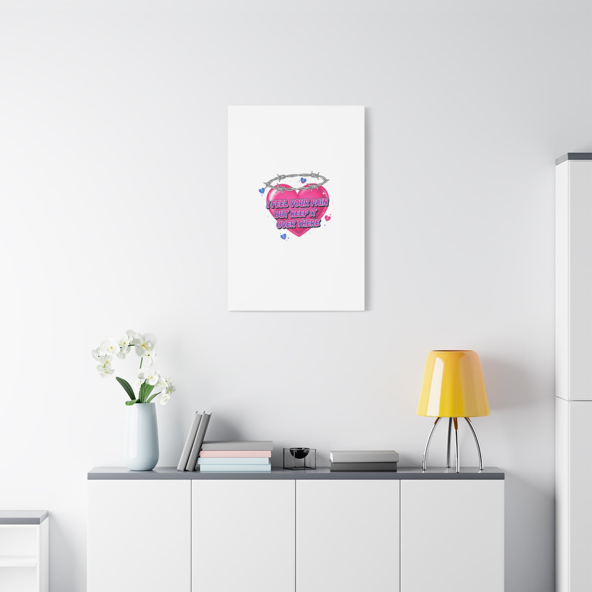 Snarky Neon Heart Airbrush Canvas | Softcore Hater, Y2K nostalgia