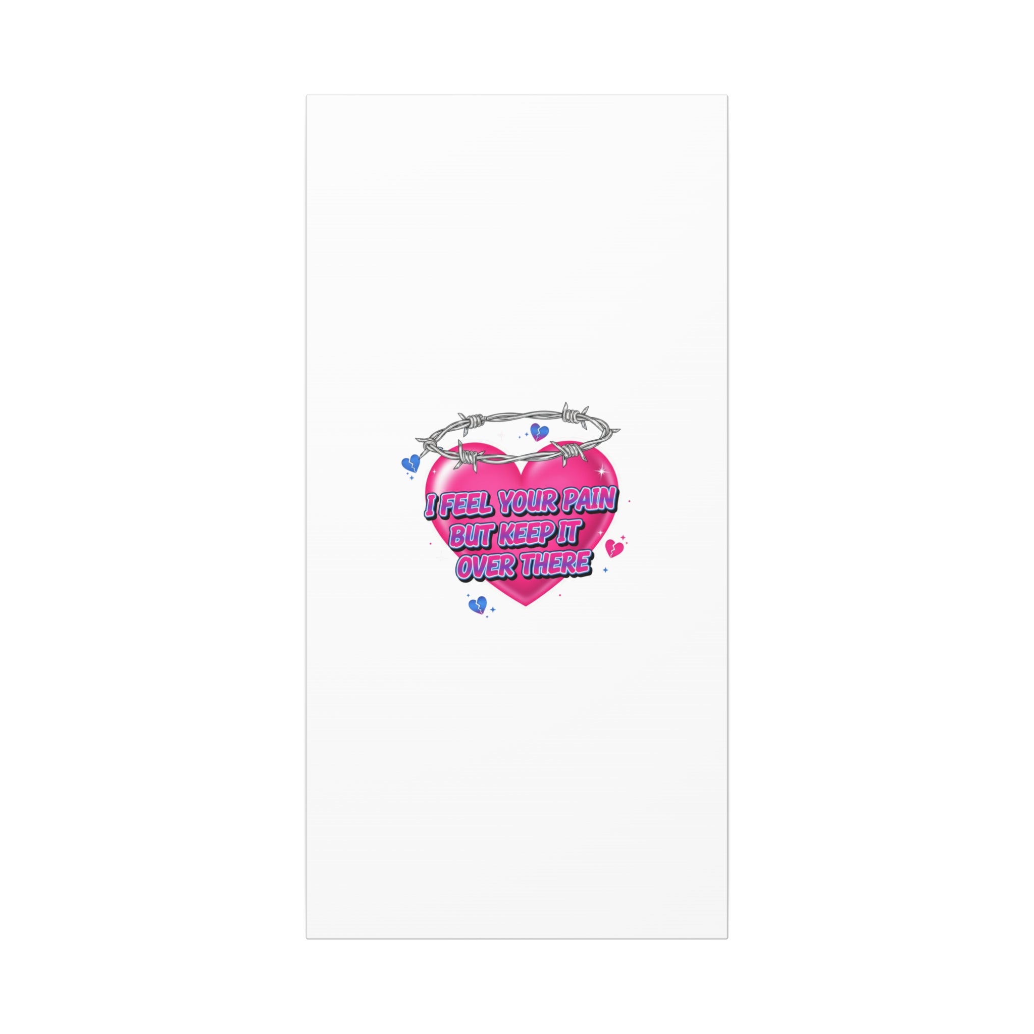 Snarky Neon Heart Airbrush Canvas | Softcore Hater, Y2K nostalgia