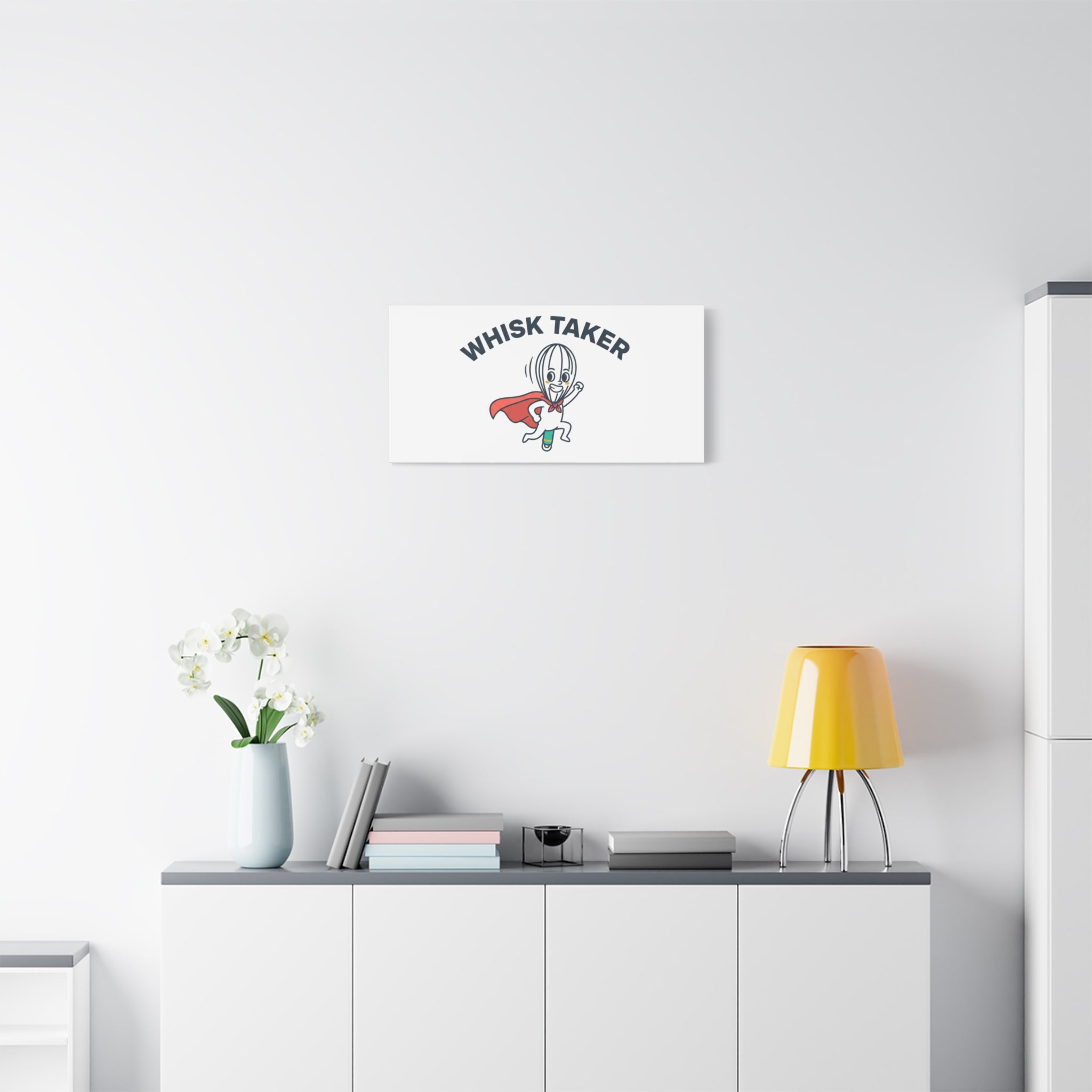 Whisk Taker Canvas, Stretched | Kitchen Pun Minimalism, cooking humor