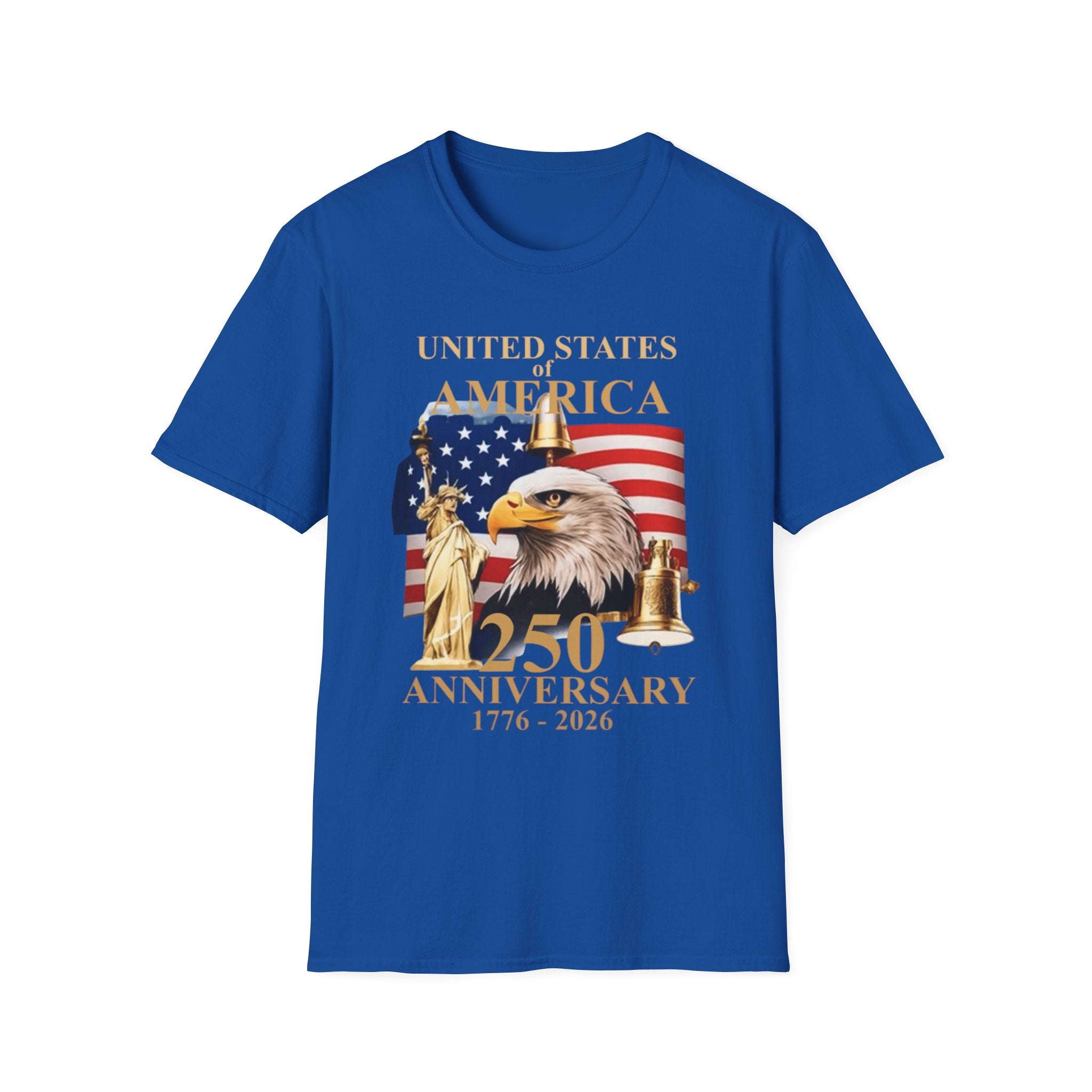 America 250th Anniversary T-Shirt – Bald Eagle, Flag & Liberty Icons (1776–2026)