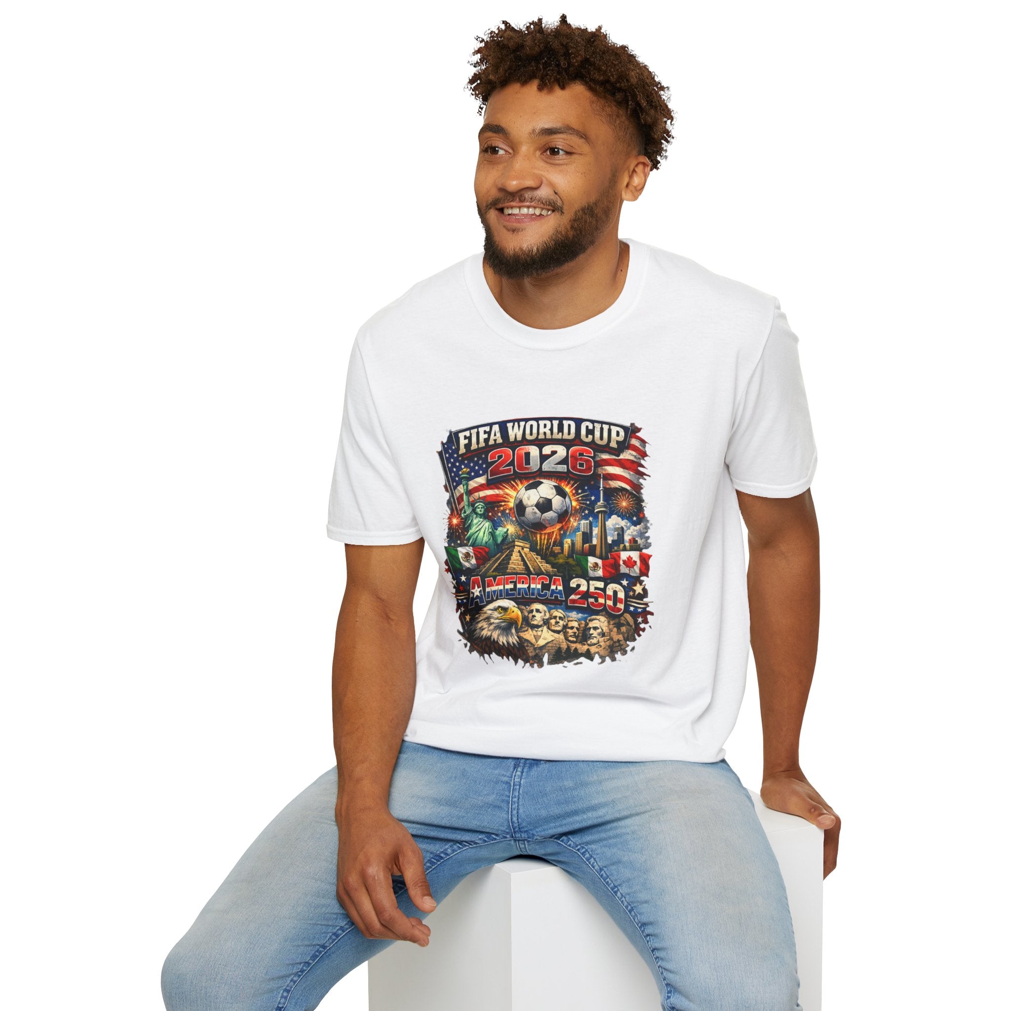 FIFA World Cup 2026 Soccer T-Shirt — USA Flag & Stadium Graphic