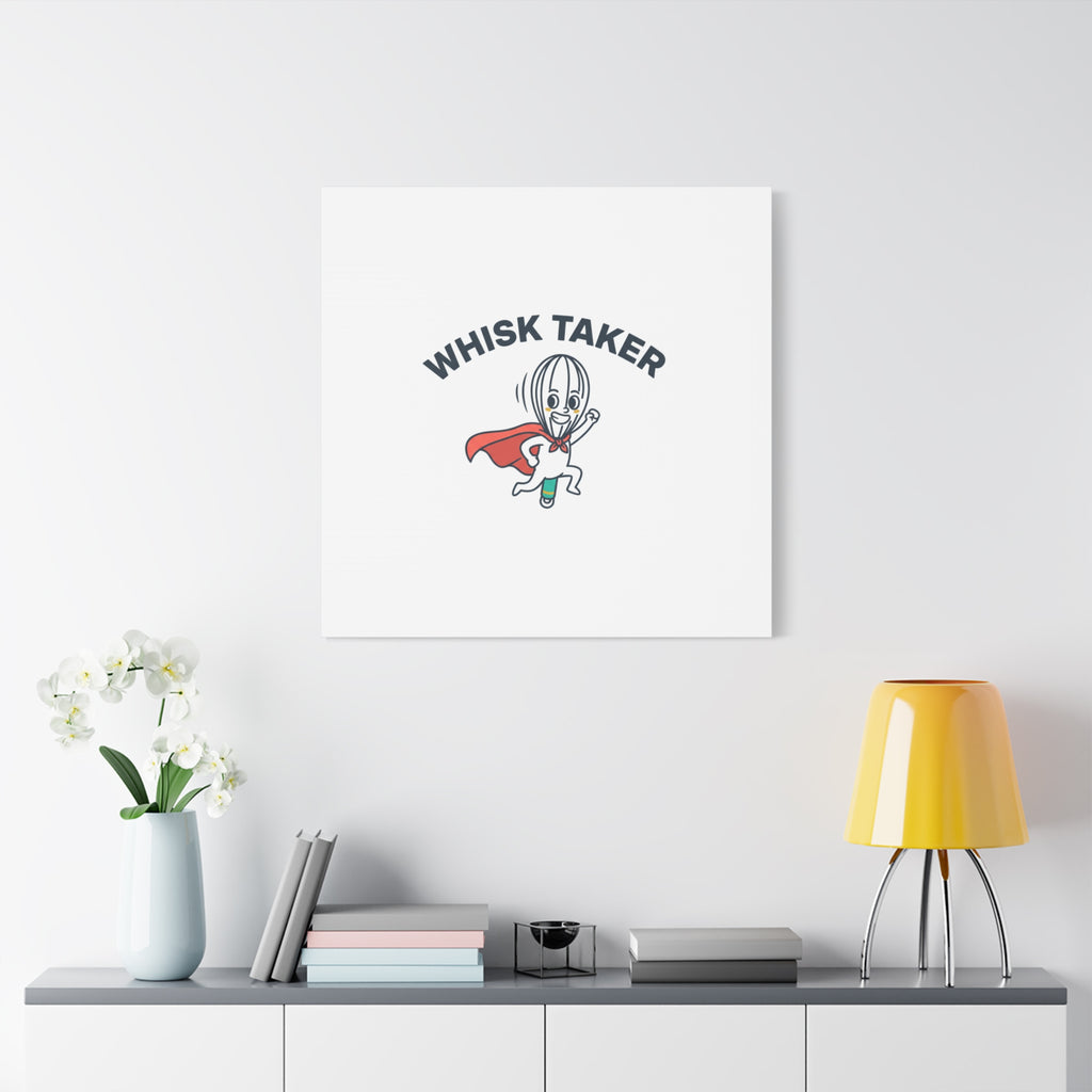 Whisk Taker Canvas, Stretched | Kitchen Pun Minimalism, cooking humor