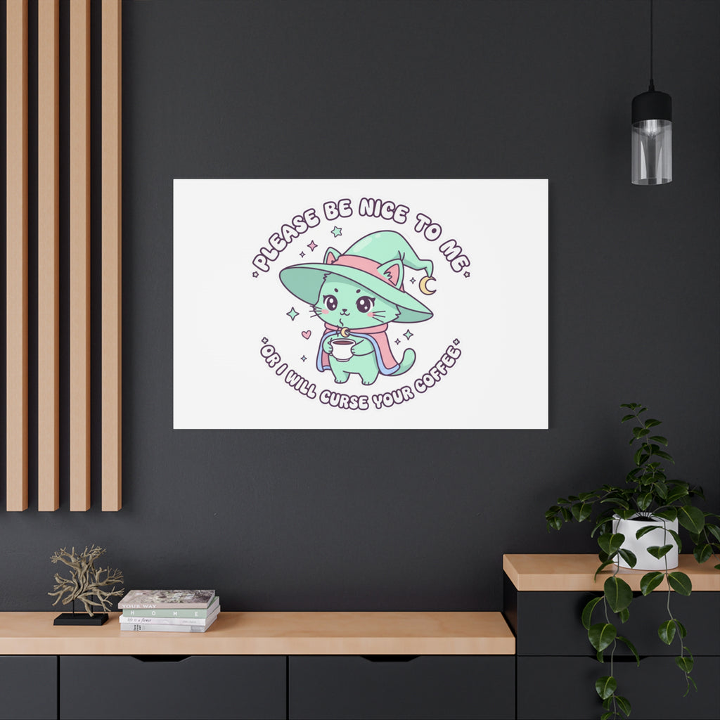 Please Be Nice To Me Canvas | Soft Threat kawaii menacing art