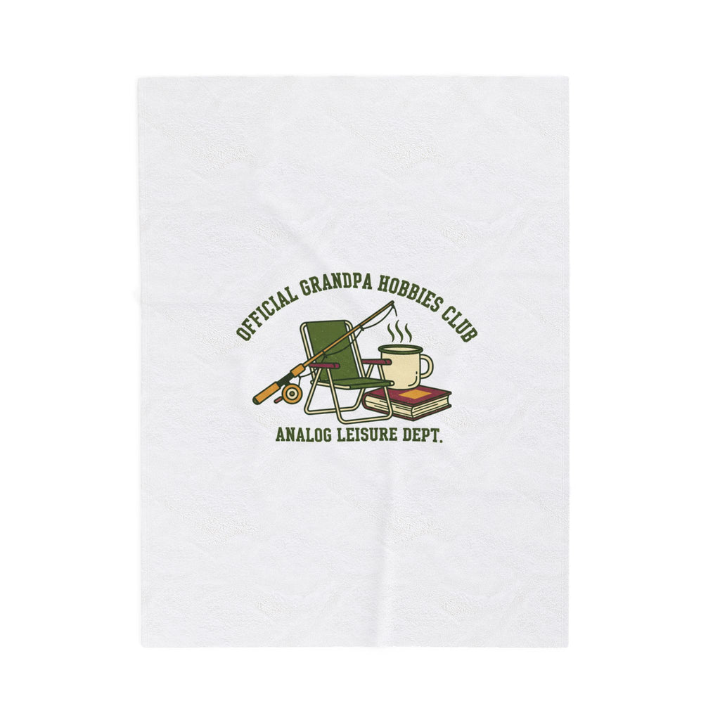 Analog Leisure 'Official Grandpa Hobbies Club' Velveteen Blanket | retro wildlife, country core