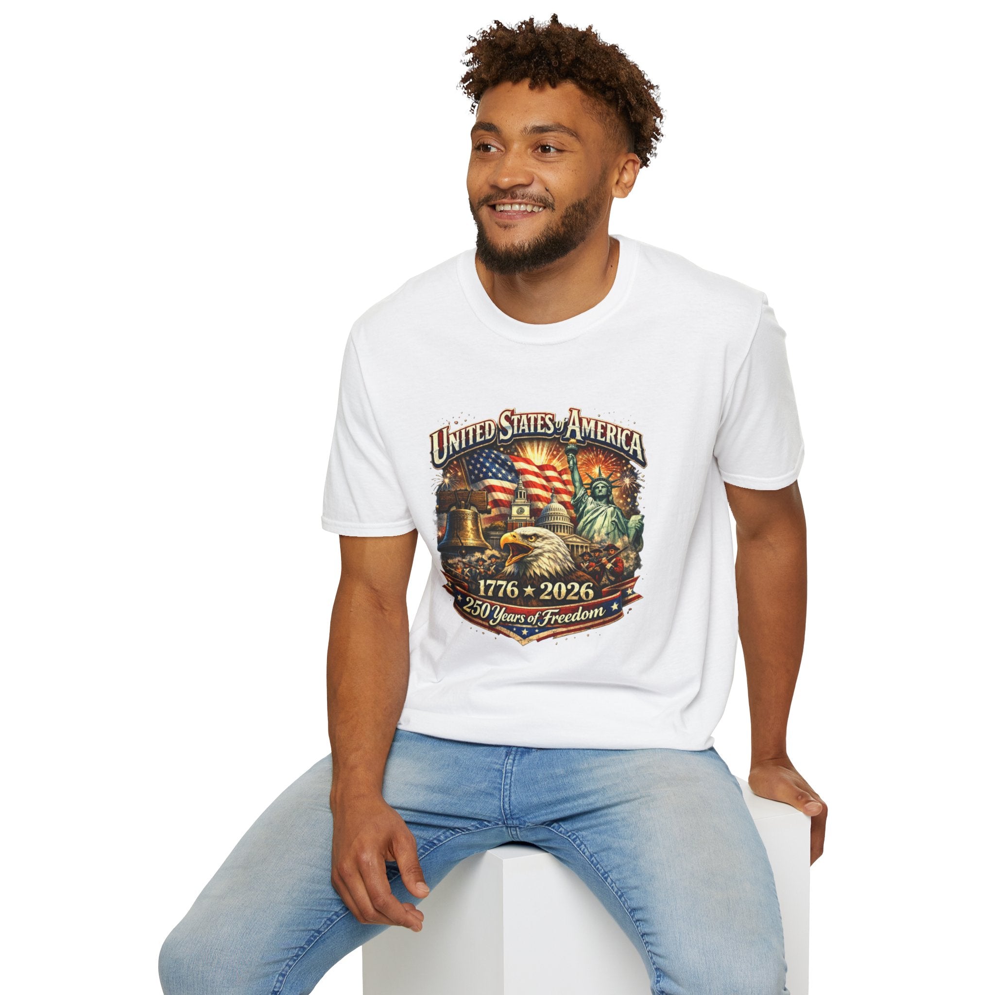 United States of America 250 Graphic T-Shirt — Patriotic 1776–2026 Liberty Design