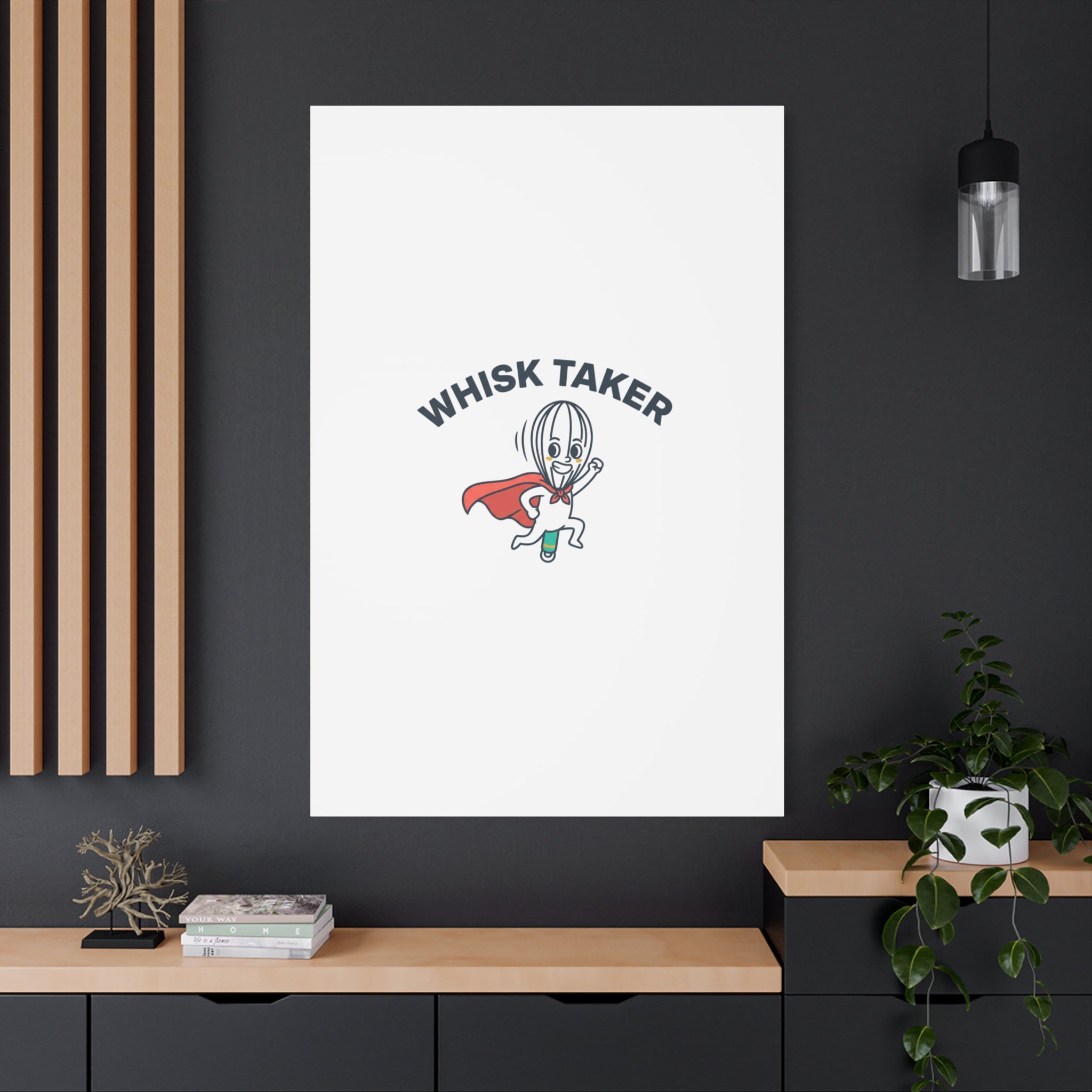 Whisk Taker Canvas, Stretched | Kitchen Pun Minimalism, cooking humor