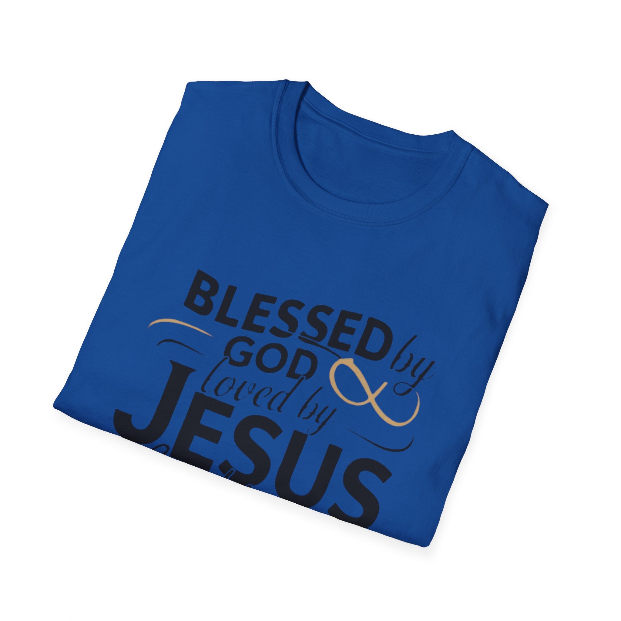 Jesus Blessed by God Faith T-Shirt — "Blessed by God, Loved by Jesus, Led by the Spirit" Christian Tee