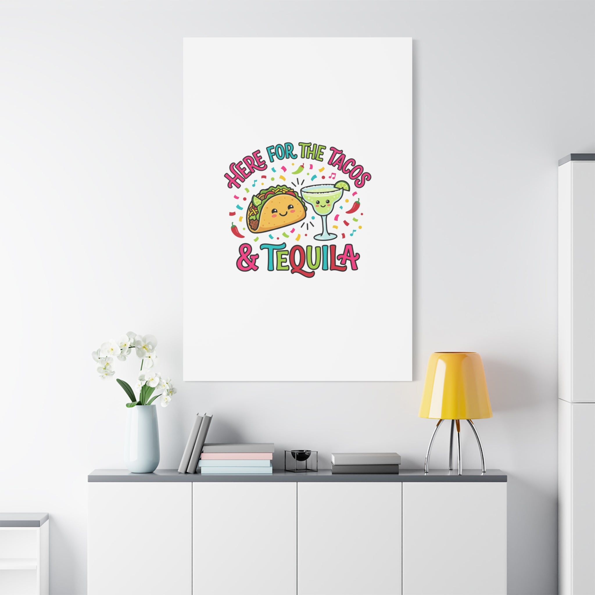 Here for the Tacos & Tequila Canvas | Cinco de Mayo fiesta decor