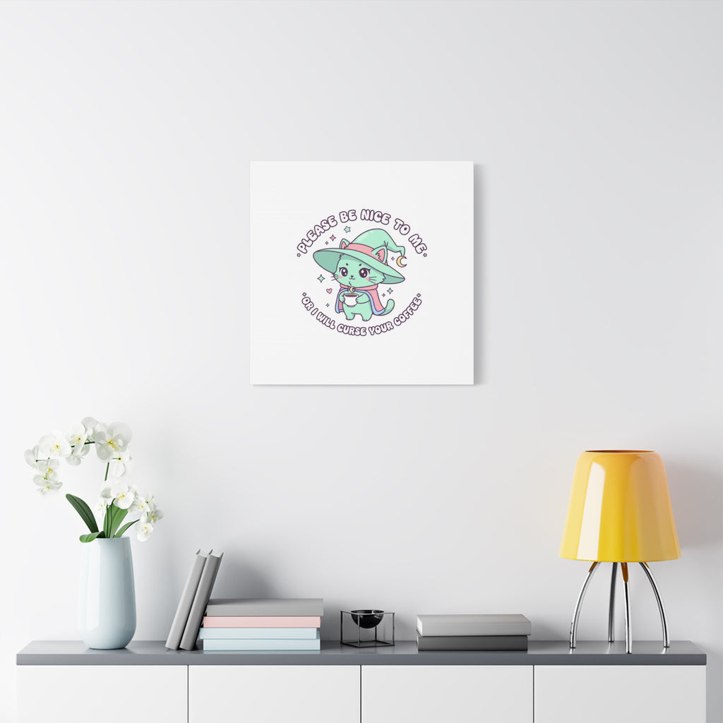 Please Be Nice To Me Canvas | Soft Threat kawaii menacing art