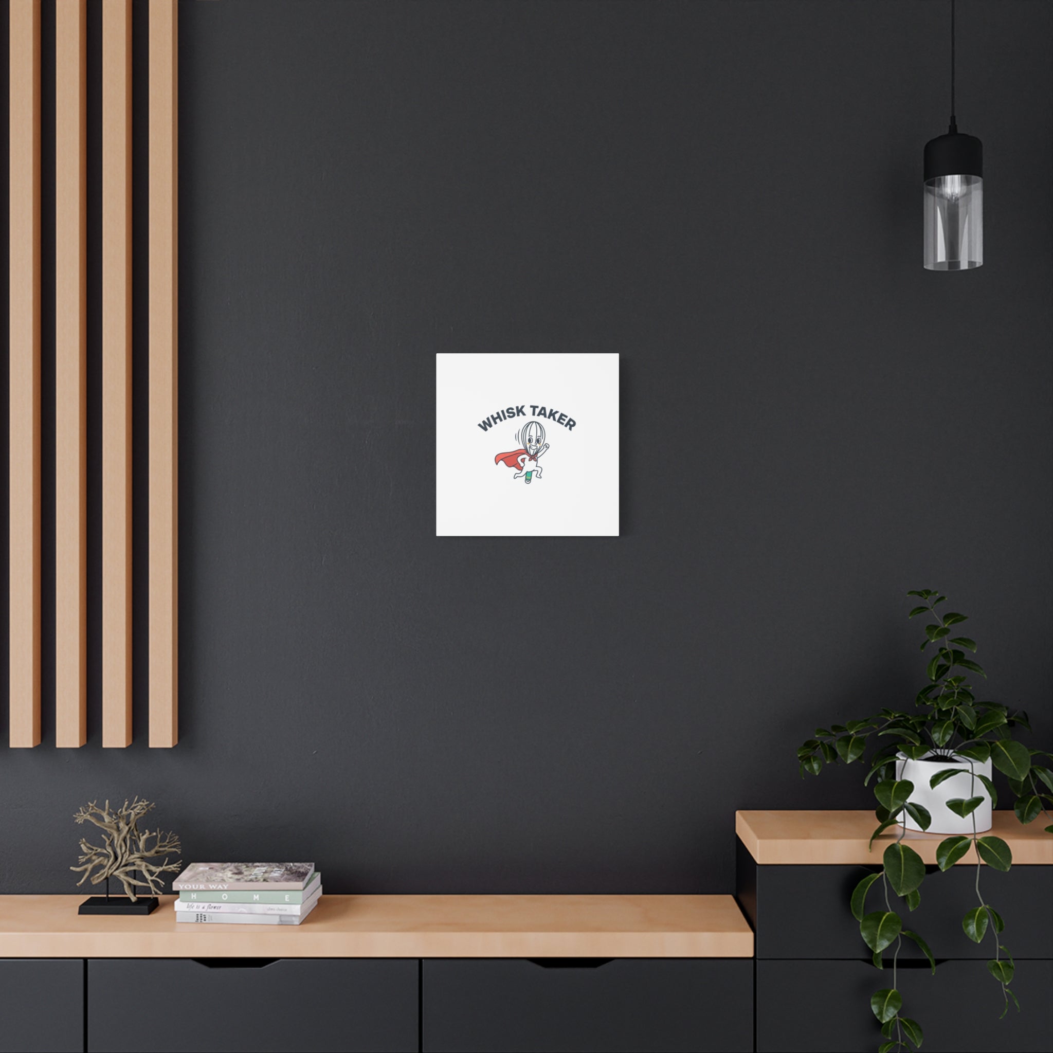 Whisk Taker Canvas, Stretched | Kitchen Pun Minimalism, cooking humor