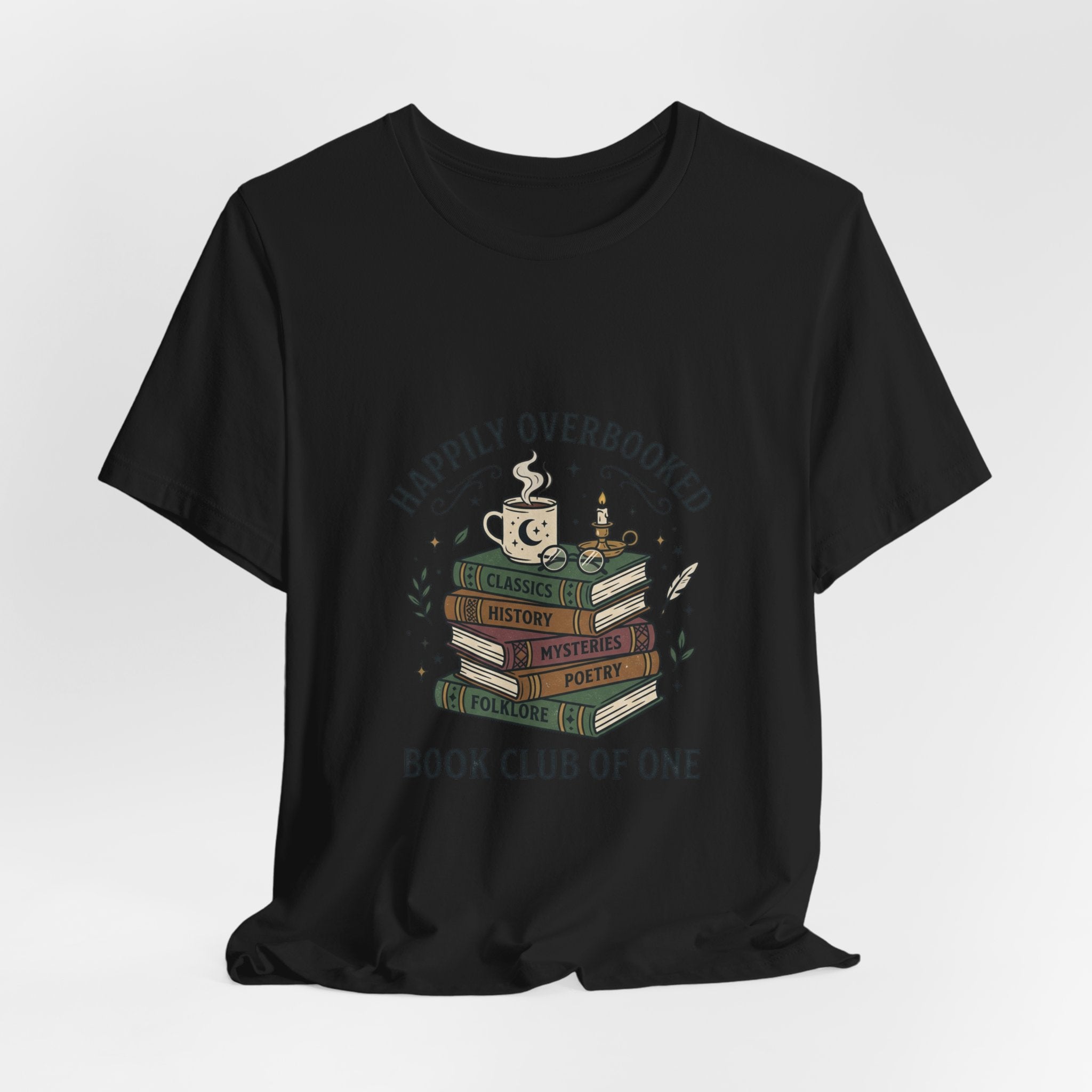 Happily Overbooked Bookish Tee | Book Lover Shirt, Reading Shirt