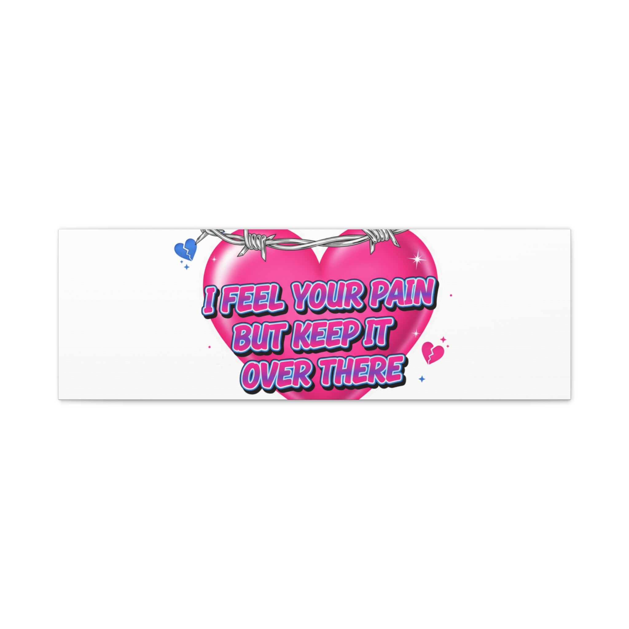 Snarky Neon Heart Airbrush Canvas | Softcore Hater, Y2K nostalgia