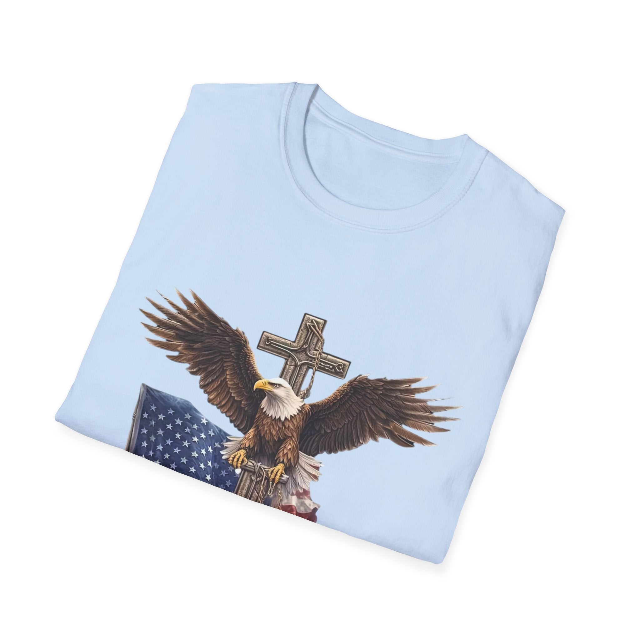 Patriotic Eagle Cross T-Shirt — American Flag Christian Tee