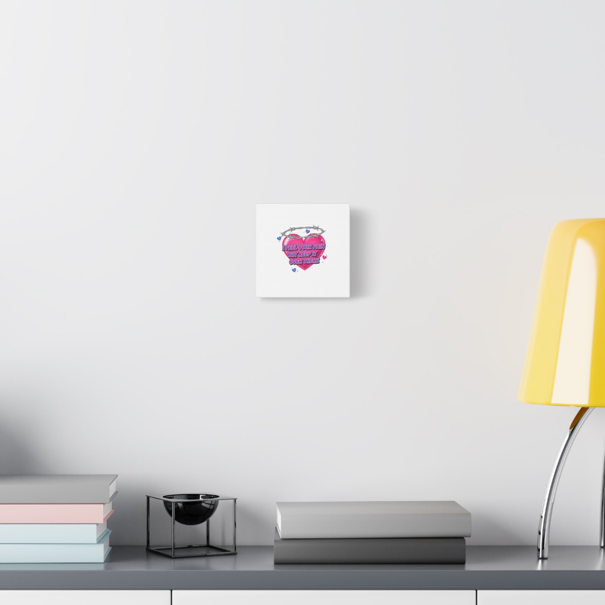 Snarky Neon Heart Airbrush Canvas | Softcore Hater, Y2K nostalgia
