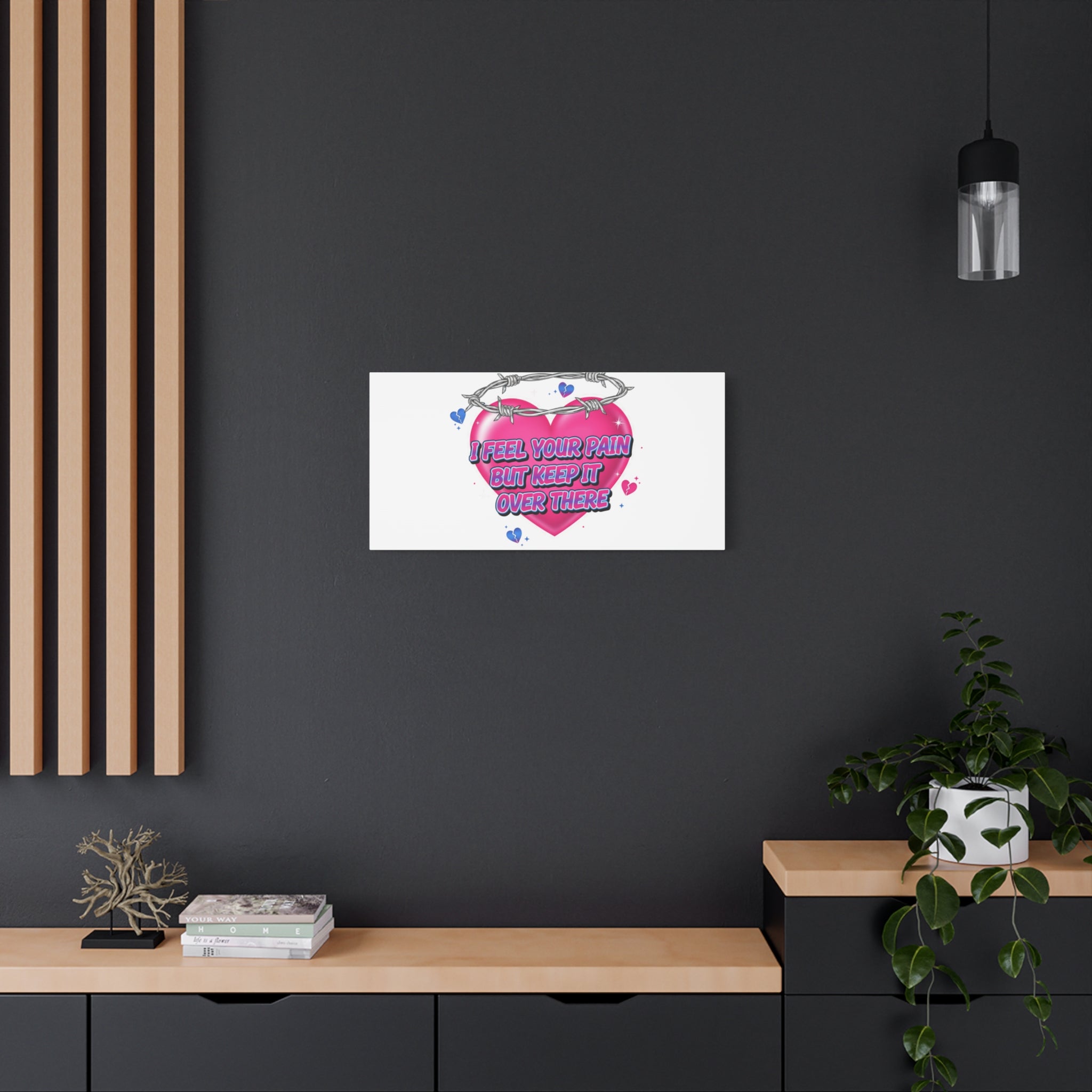 Snarky Neon Heart Airbrush Canvas | Softcore Hater, Y2K nostalgia