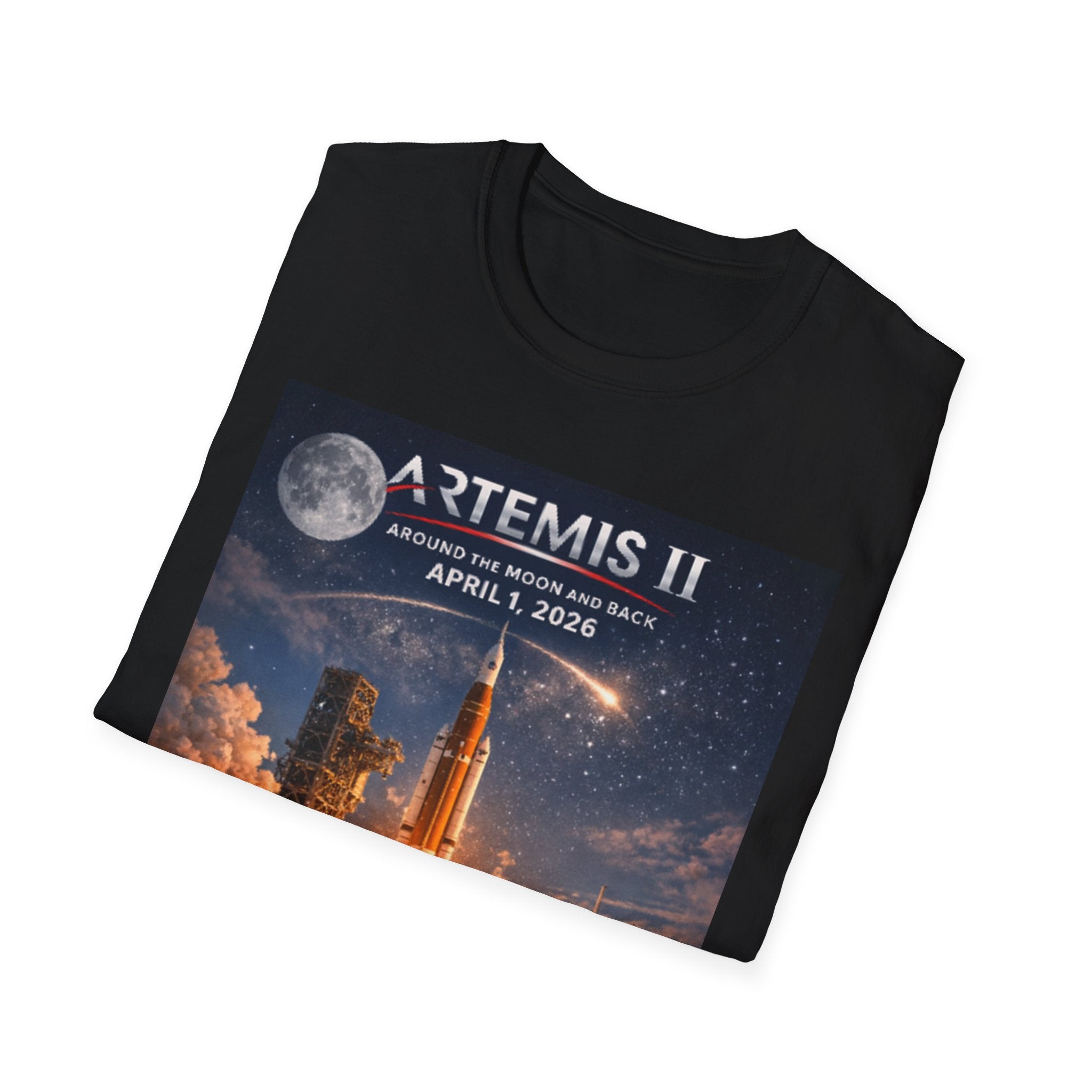 Artemis II Moon Mission T-Shirt — April 1, 2026 Rocket Launch Tee