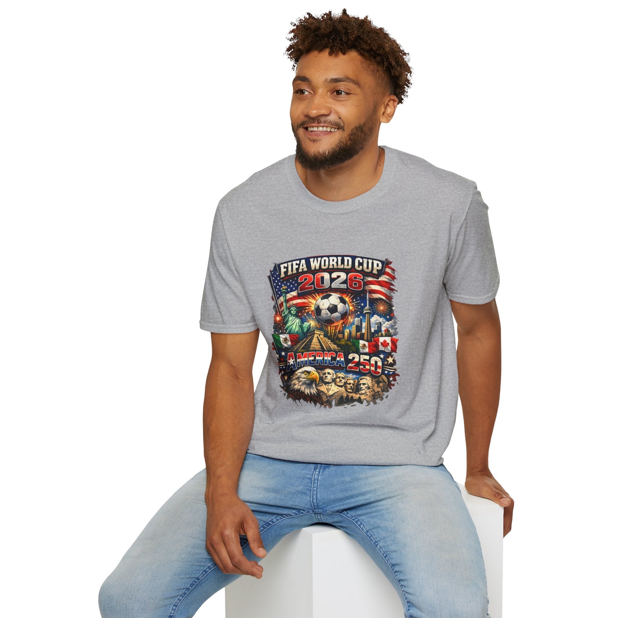 FIFA World Cup 2026 Soccer T-Shirt — USA Flag & Stadium Graphic