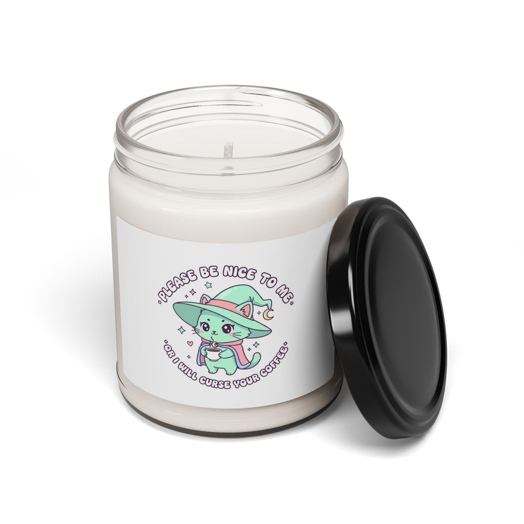 Cute Menacing Kawaii Witch Candle, Soy 9oz | Soft Threat pastel sass