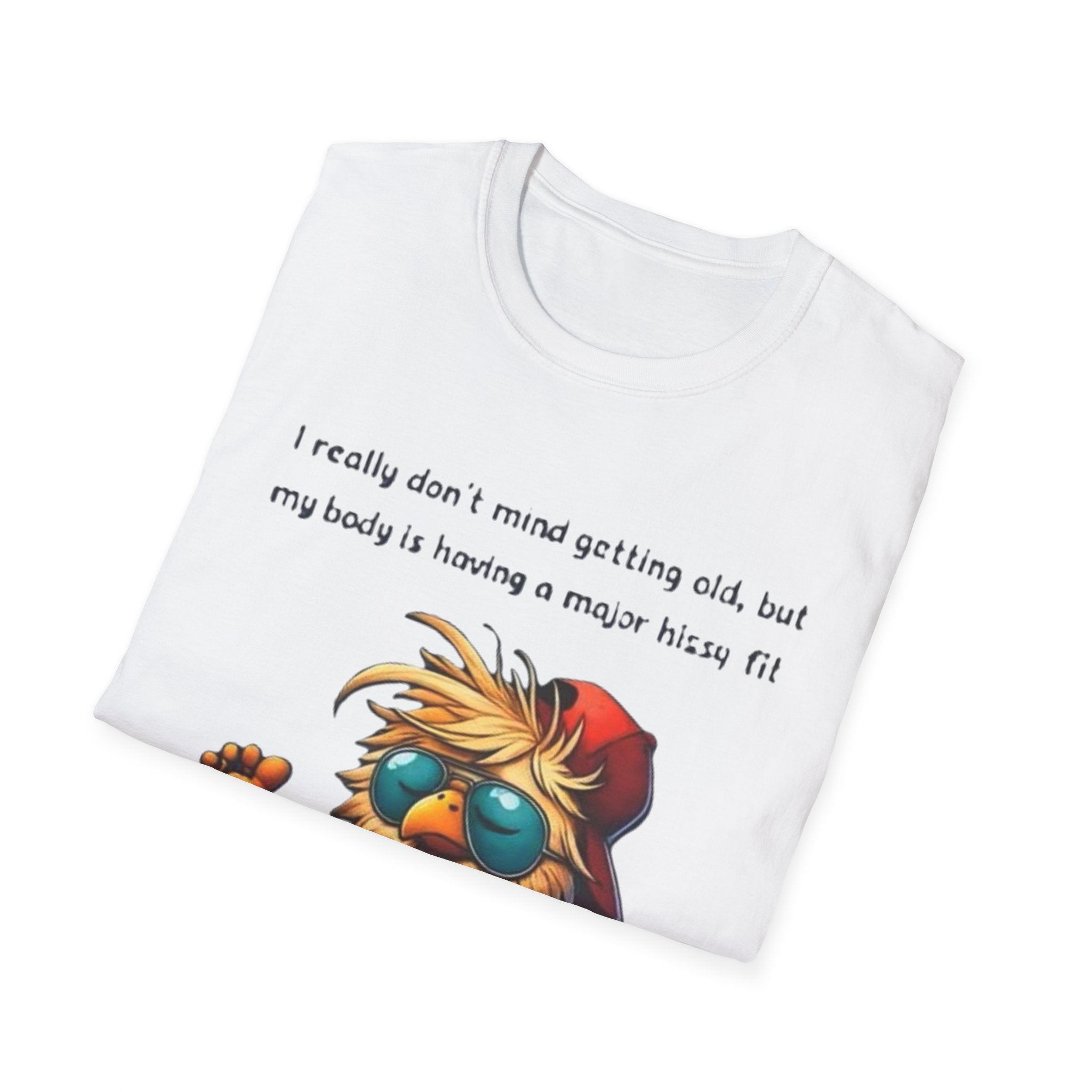 Funny Retirement T-Shirt — "I Really Don't Mind Getting Old, My Body Is Having a Major Hissy Fit"