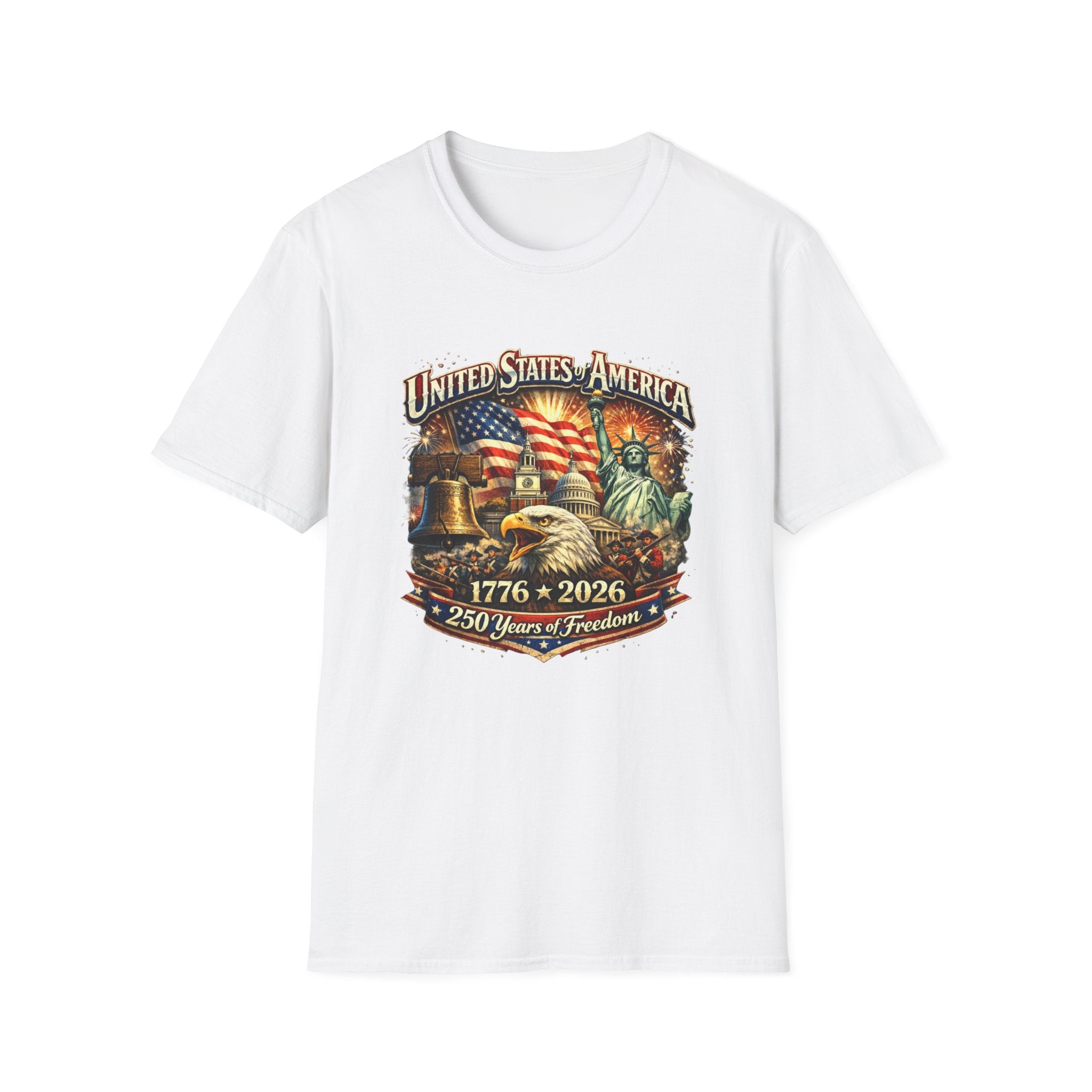 United States of America 250 Graphic T-Shirt — Patriotic 1776–2026 Liberty Design