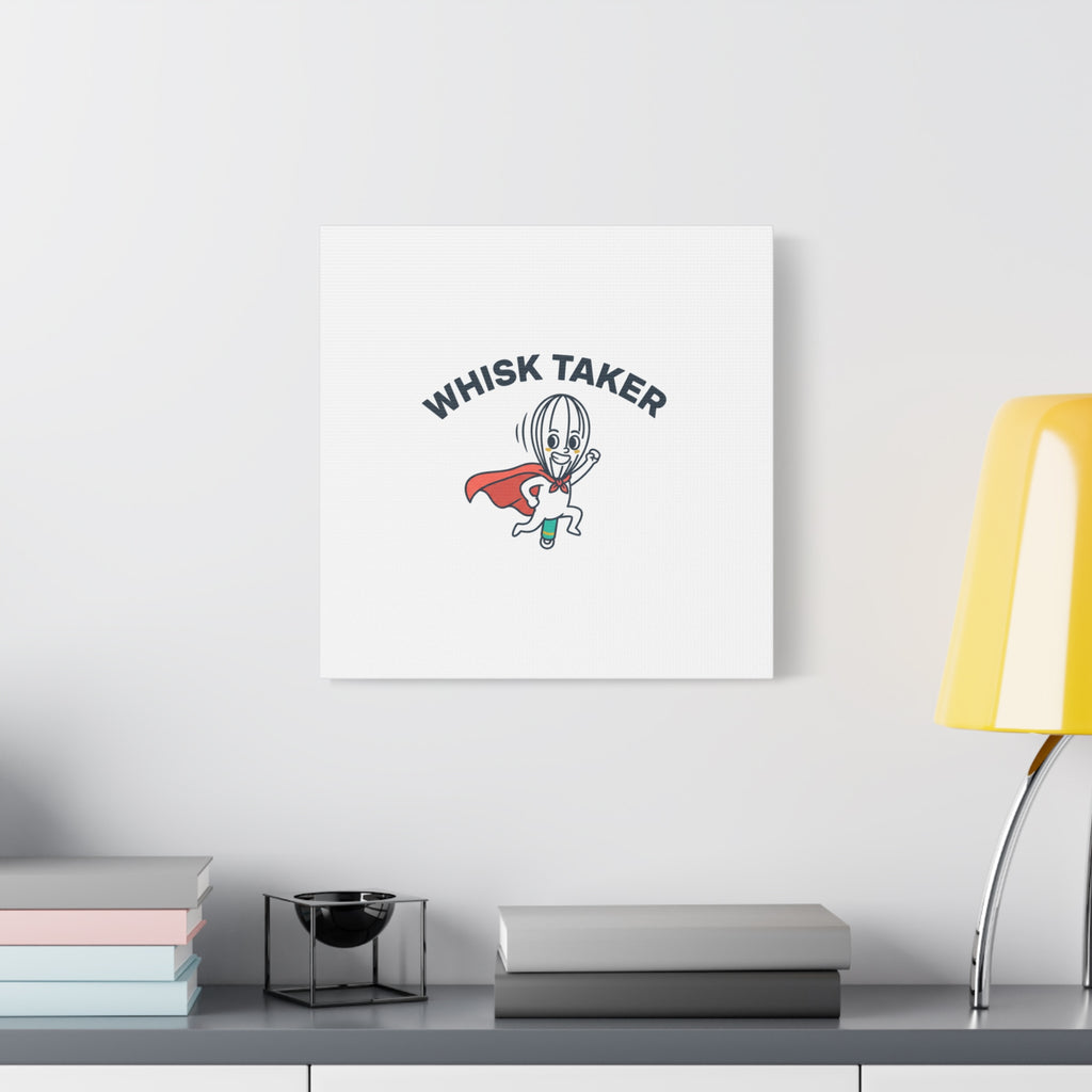 Whisk Taker Canvas, Stretched | Kitchen Pun Minimalism, cooking humor