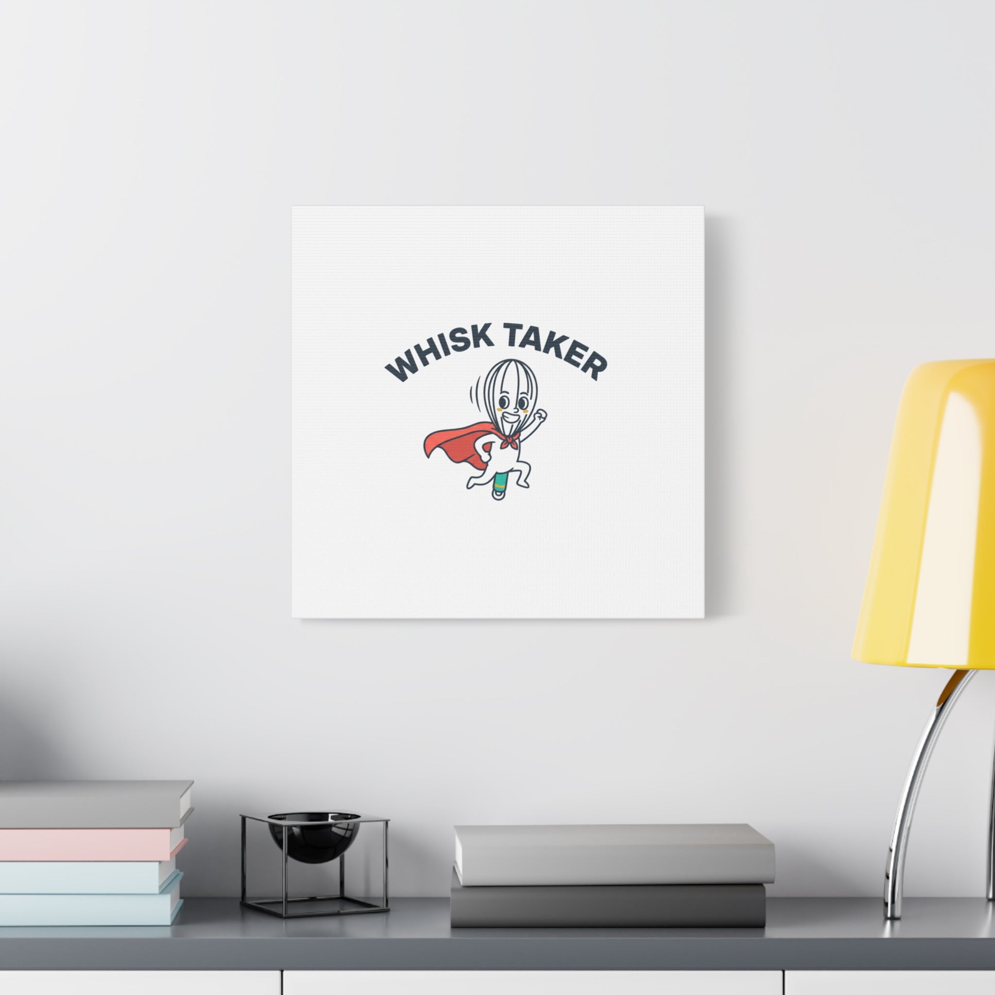 Whisk Taker Canvas, Stretched | Kitchen Pun Minimalism, cooking humor