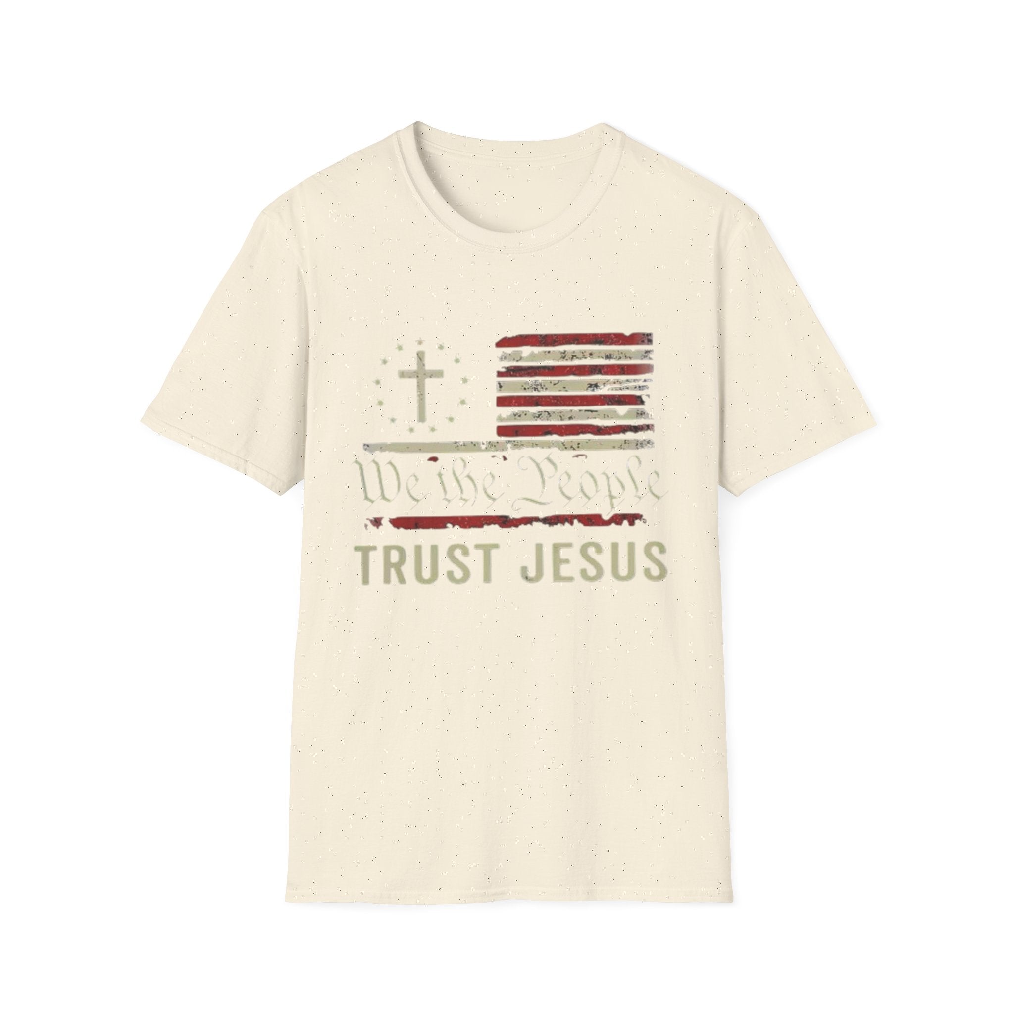 We The People Trust Jesus T-Shirt — Patriotic Christian Flag Tee