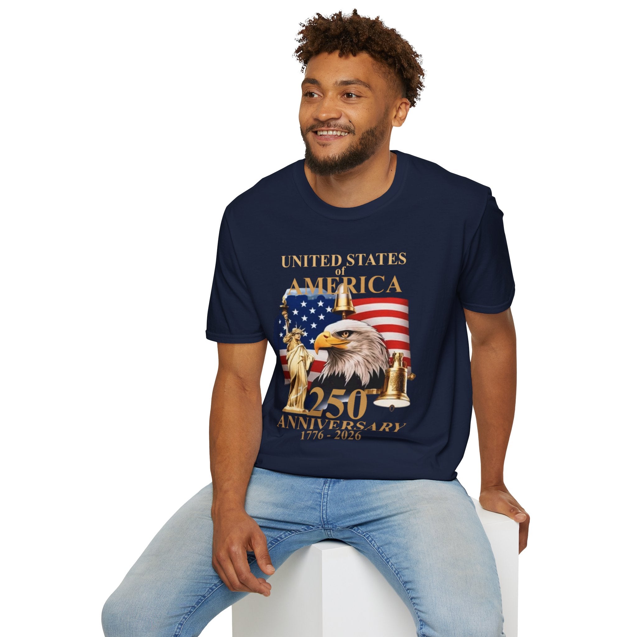 America 250th Anniversary T-Shirt – Bald Eagle, Flag & Liberty Icons (1776–2026)